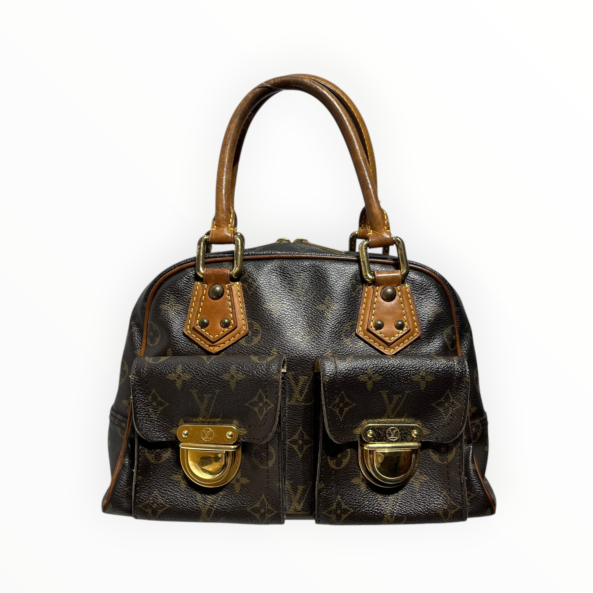 LOUIS VUITTON/Hand Bag/Leather/BRW/manhattan pm view 1
