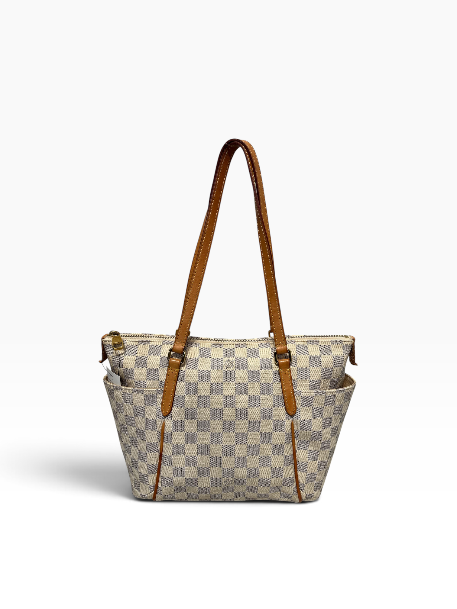 LOUIS VUITTON/Hand Bag/Leather/WHT/Damier Azur Totally tote view 1