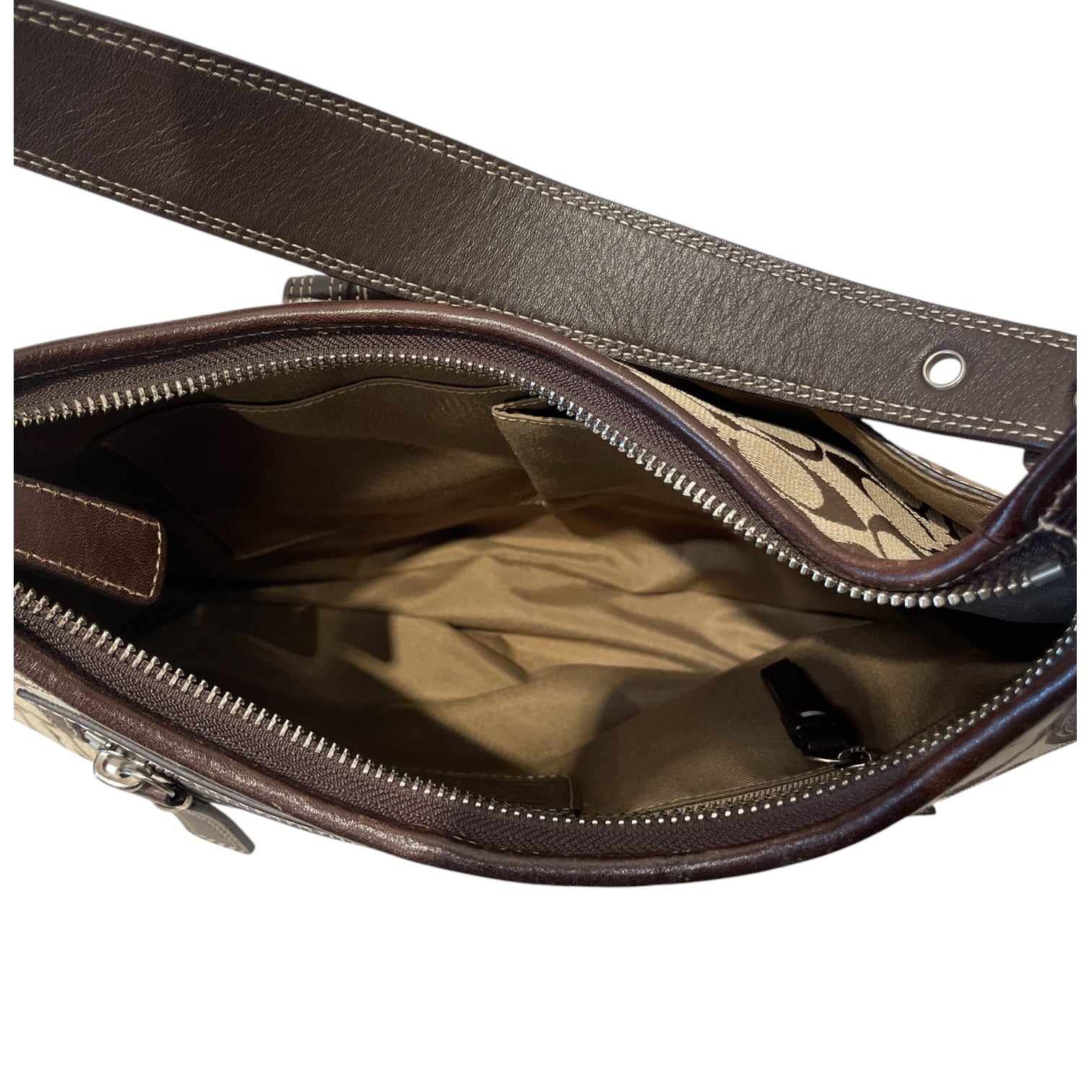 COACH/Hand Bag/Monogram/Cotton/KHK/SIGNATURE SUFFLETTE view 4