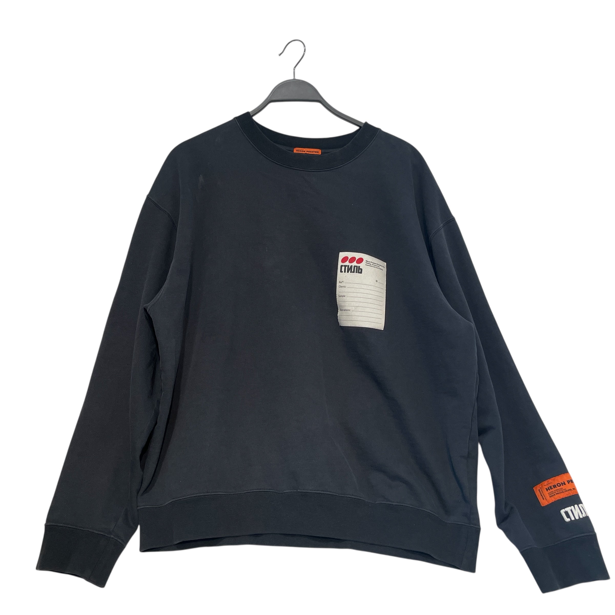 HERON PRESTON/Sweatshirt/M/Cotton/BLK/Ref Tag view 1