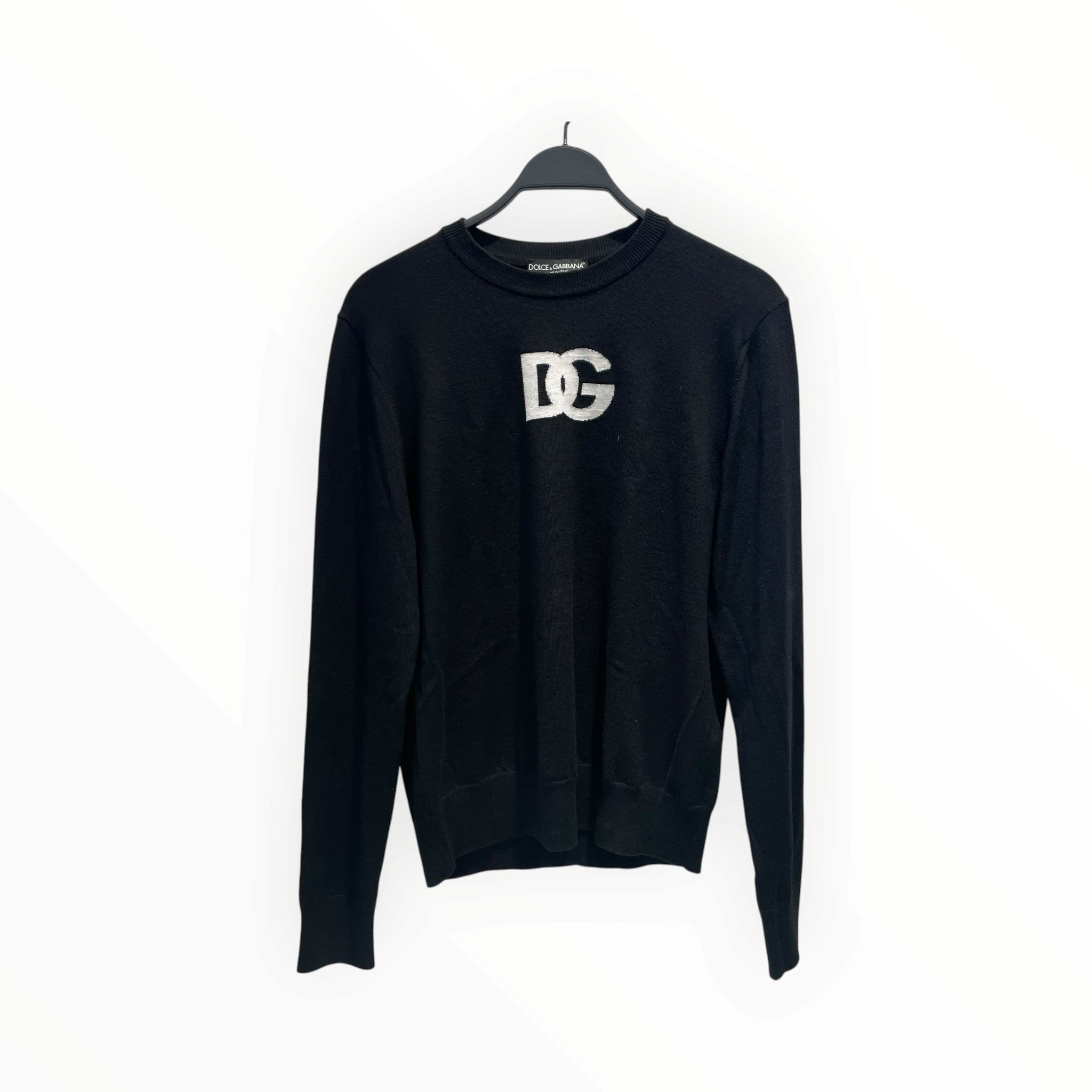 DOLCE&GABBANA/Sweater/46/Wool/BLK/DG CHEST LOGO view 1