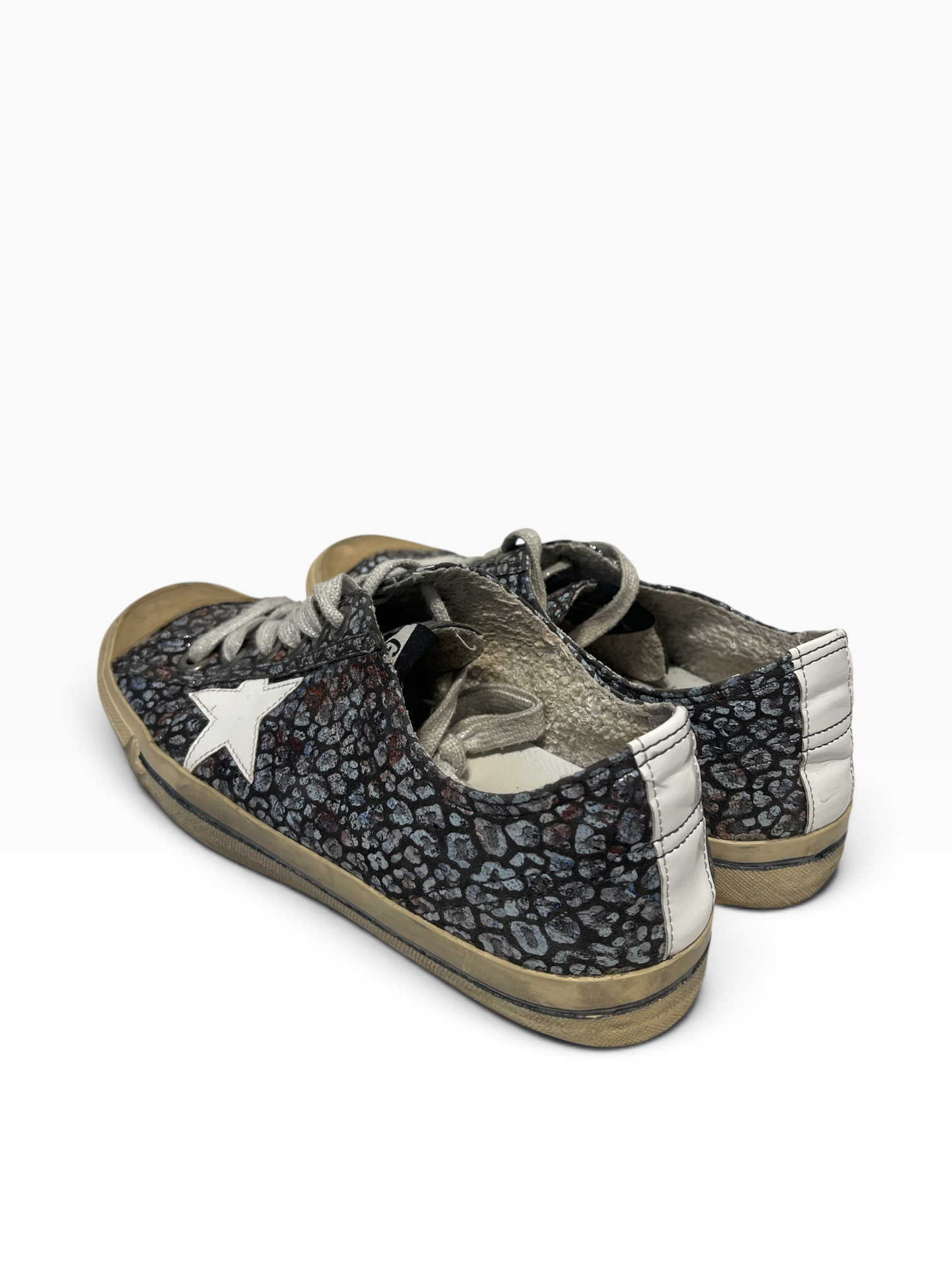 GOLDEN GOOSE/Low-Sneakers/EU 40/All Over Print/Leather/GRY/Foil flower print view 2