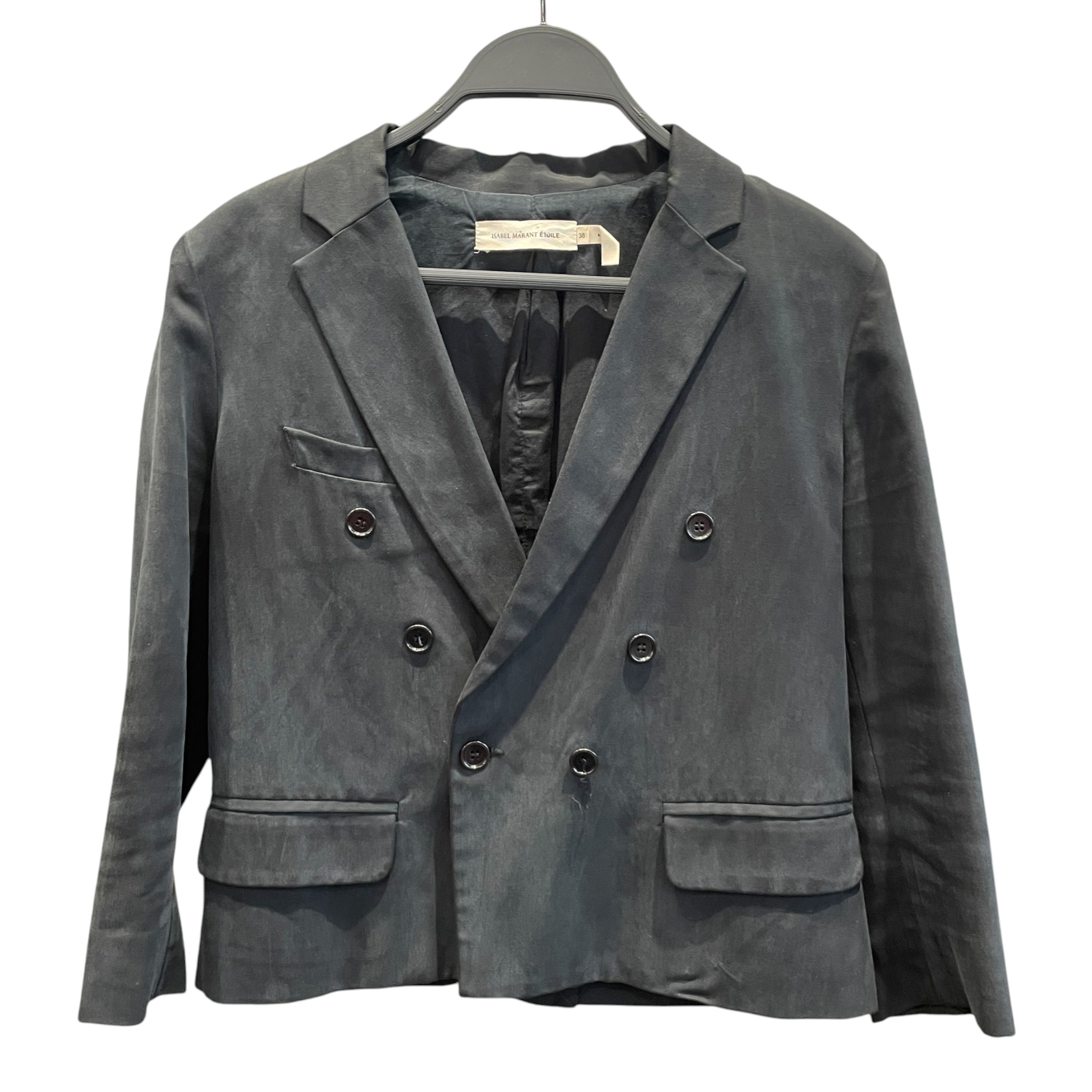 ISABEL MARANT ETOILE/Tailored Jkt/38/Cotton/BLK/v button cropped blazer view 1