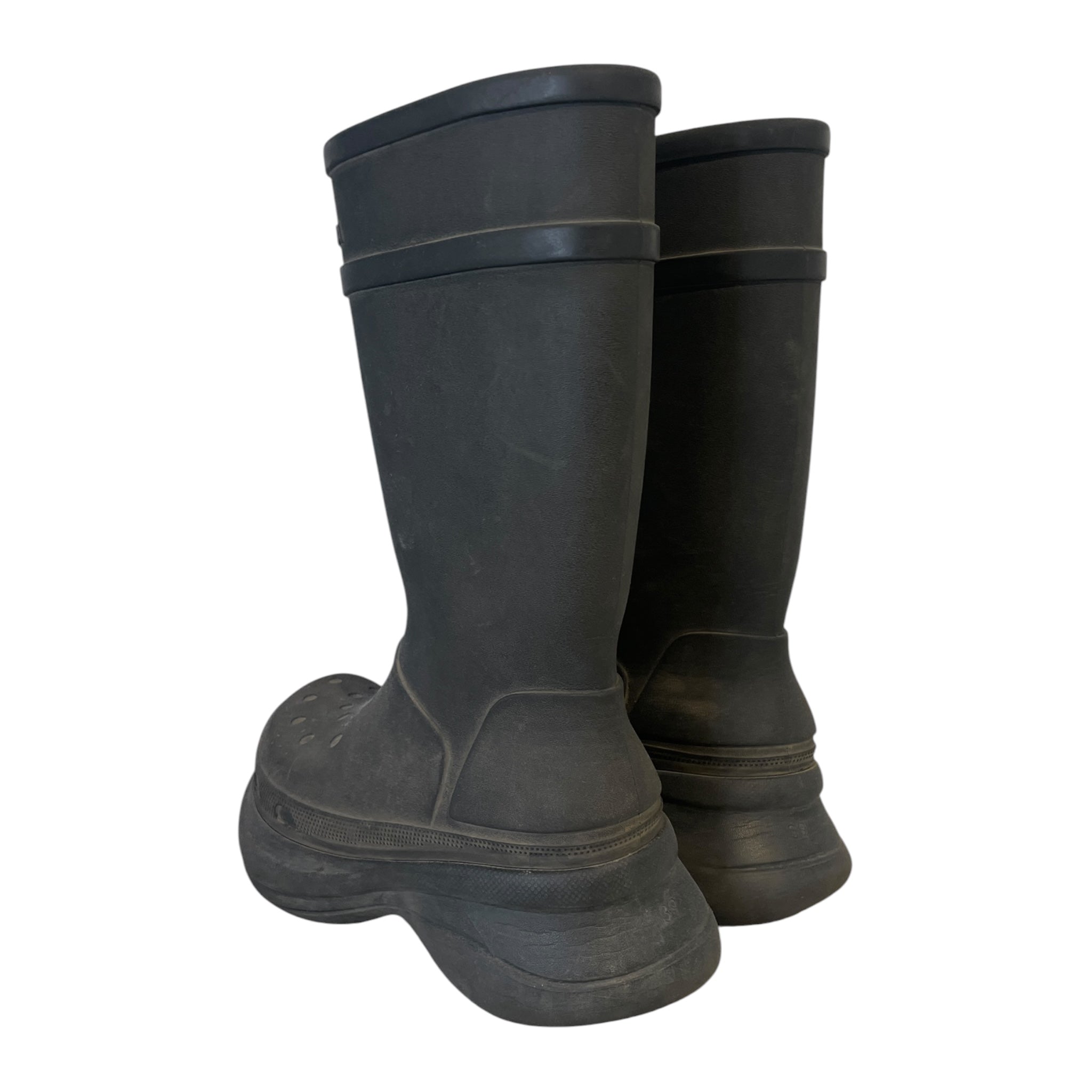 BALENCIAGA/Rain Boots/US 9.5/BLK/Balenciaga croc boot view 2