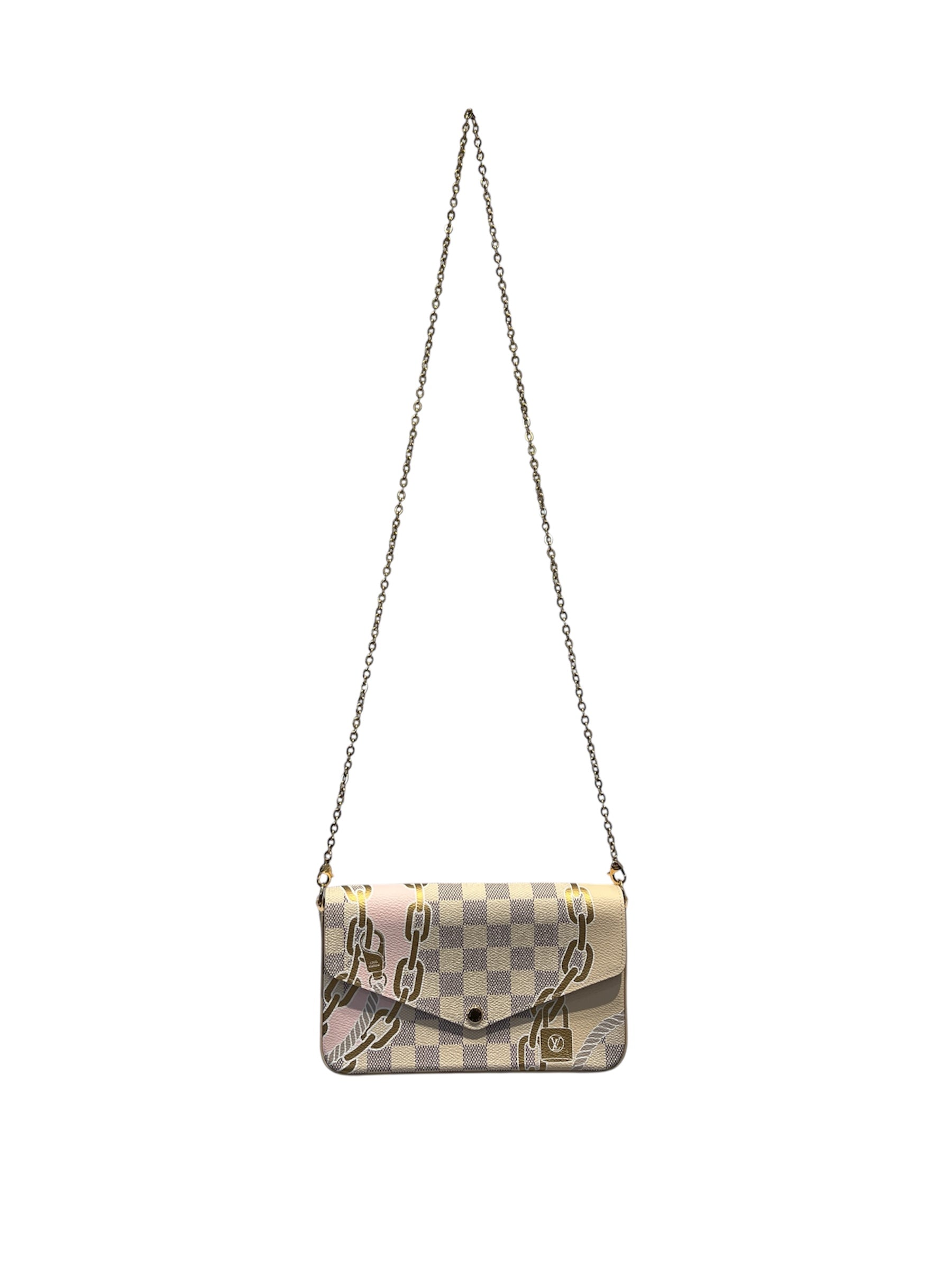 LOUIS VUITTON/Cross Body Bag/All Over Print/Leather/WHT/Pochette Nautiva Damier view 1