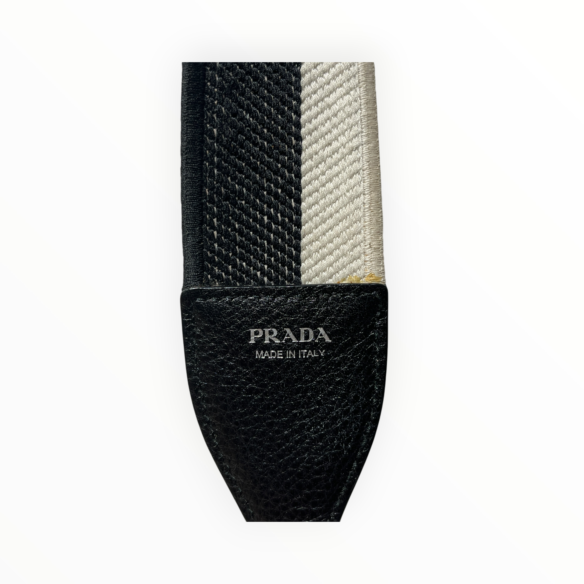 PRADA/Pouch/Leather/BLK/GRAINED LEATHER / STRIPE STRAP view 9