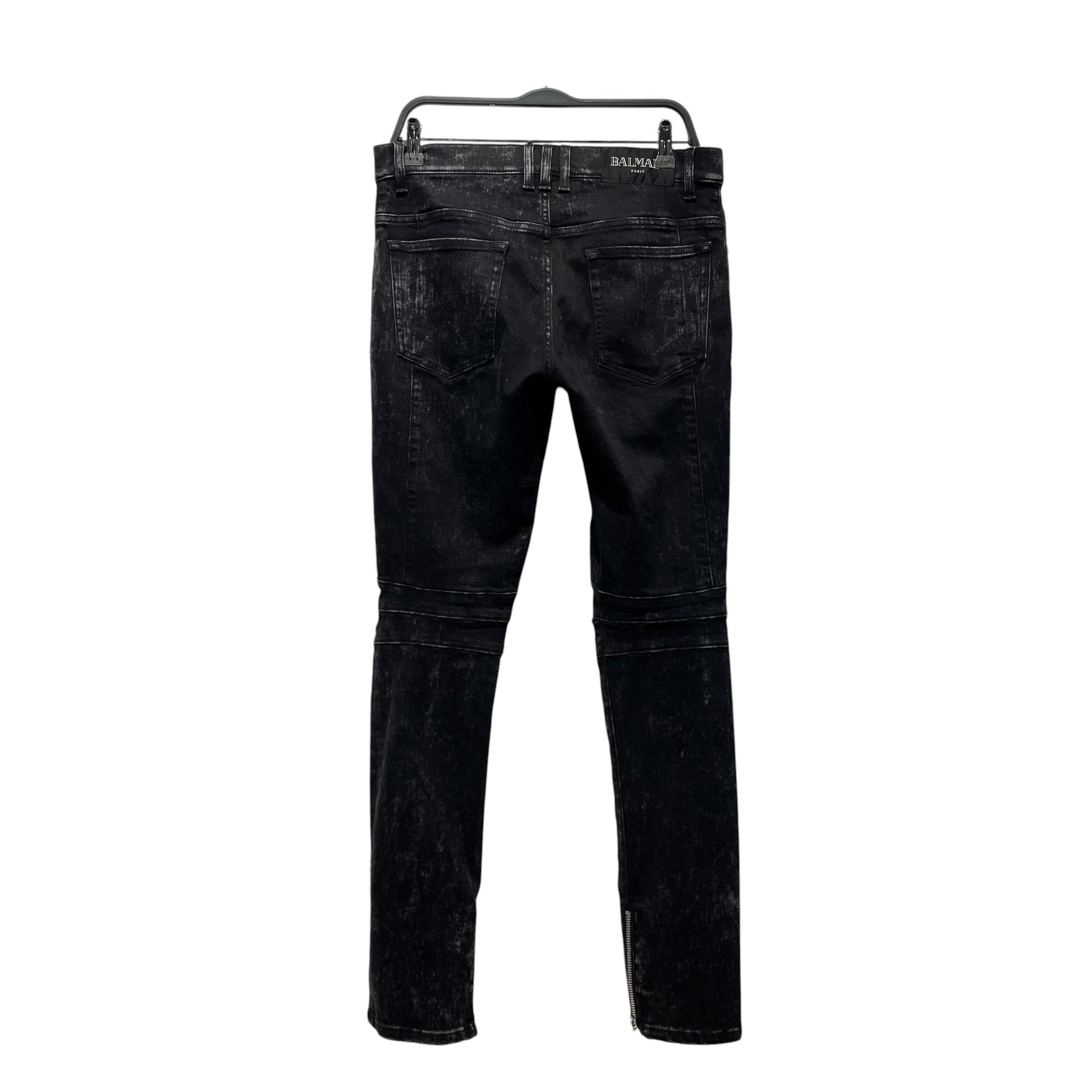 BALMAIN/Pants/32/Cotton/BLK/ view 2