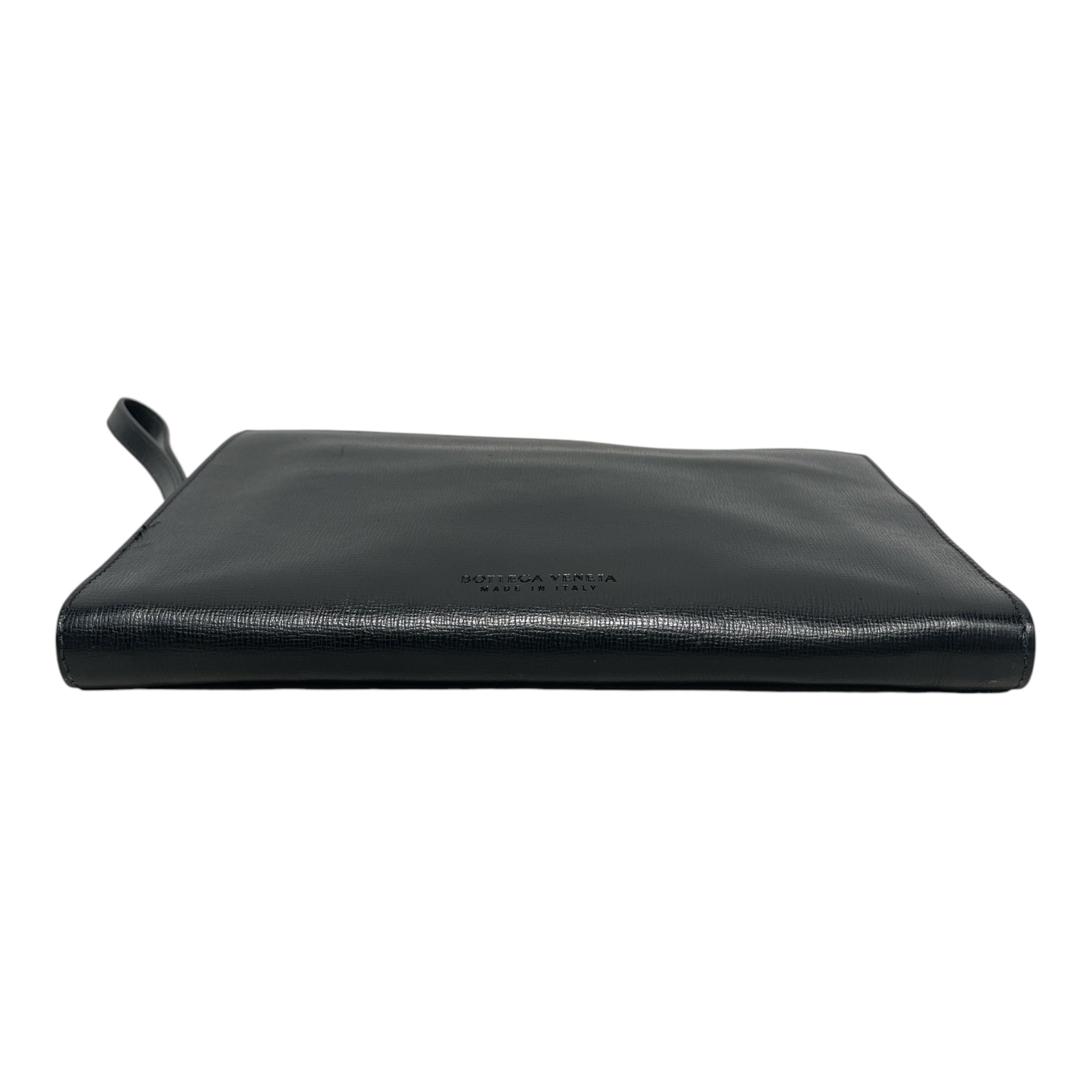 BOTTEGA VENETA/Pouch/Leather/BLK/Embossed Pouch BLK+SLV view 3