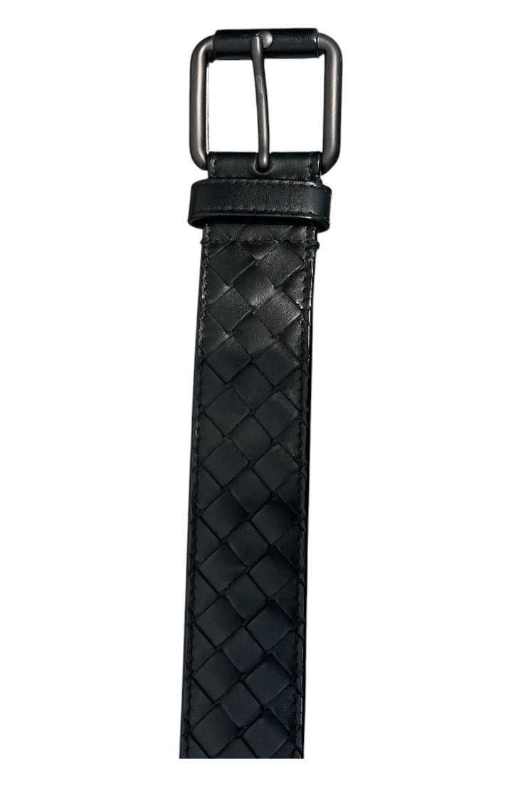 BOTTEGA VENETA/Belt/Leather/BLK/waffle belt view 2