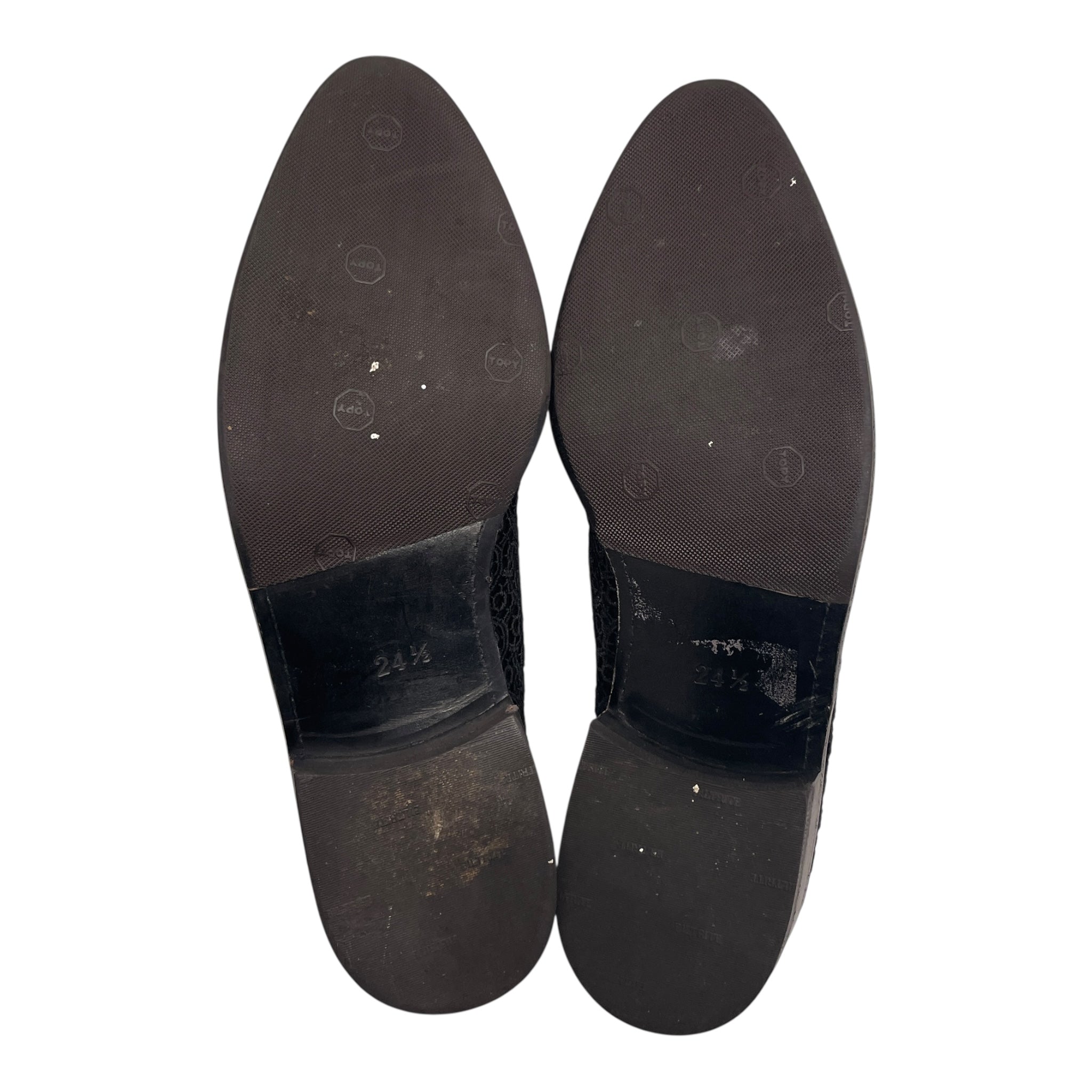 COMME des GARCONS/Shoes/Cotton/BLK/LACE UPPER/ SIZE 24.5 SLIP ON view 4