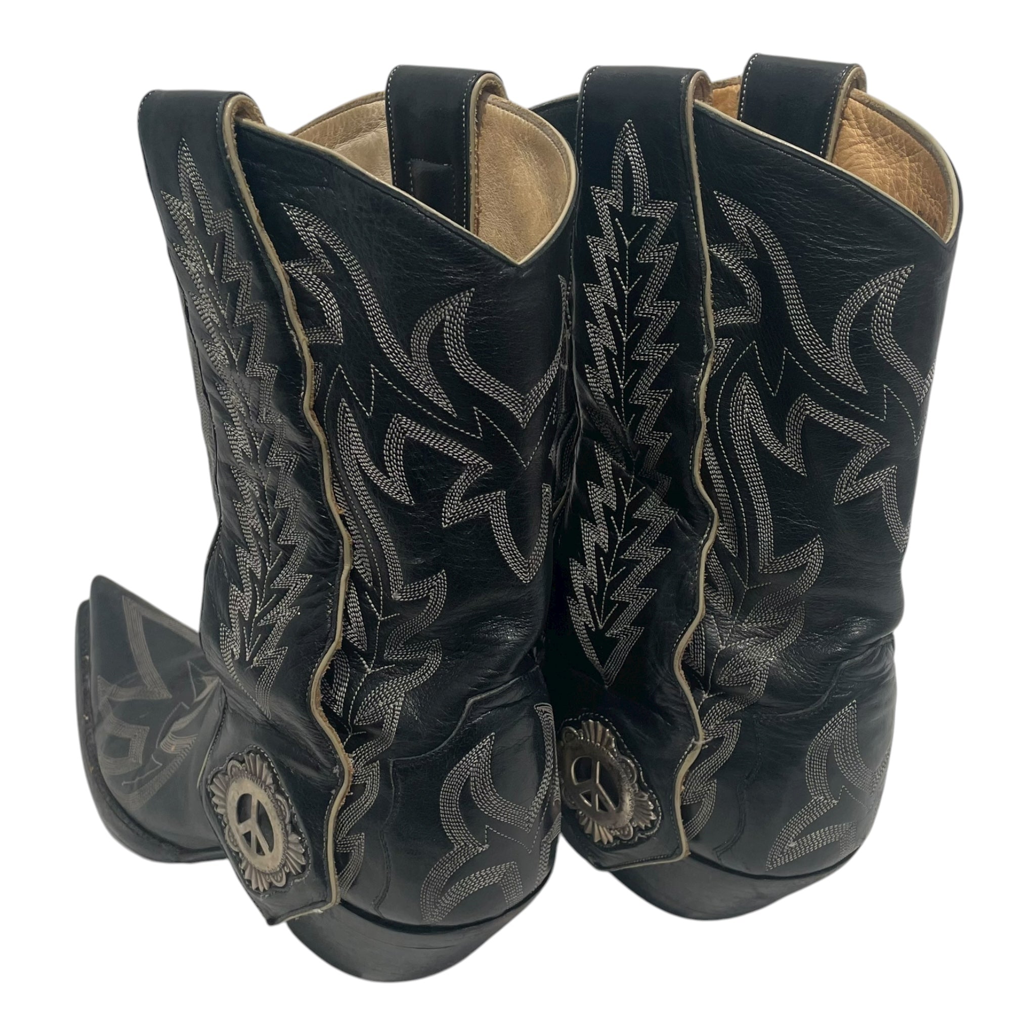 Liberty Boot Co./Boots/US 7.5/All Over Print/Leather/BLK/Silver Peace sign view 2