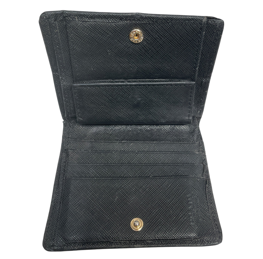 PRADA/Bifold Wallet/Leather/BLK/M's/SAFFIANO view 2