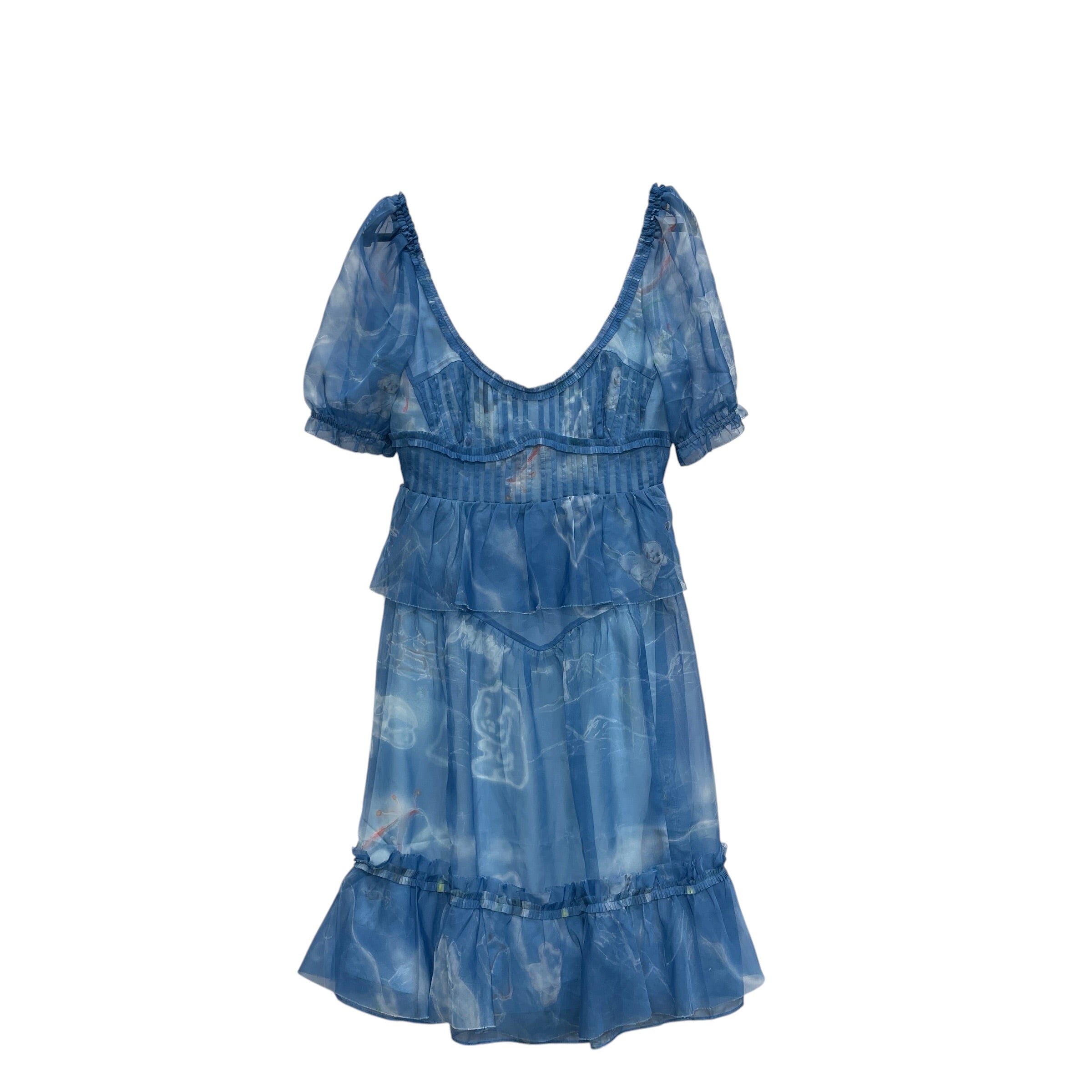 Heaven By Marc Jacobs/SS Dress/S/Graphic/Polyester/BLU/CLOUD LOVE DRESS view 1