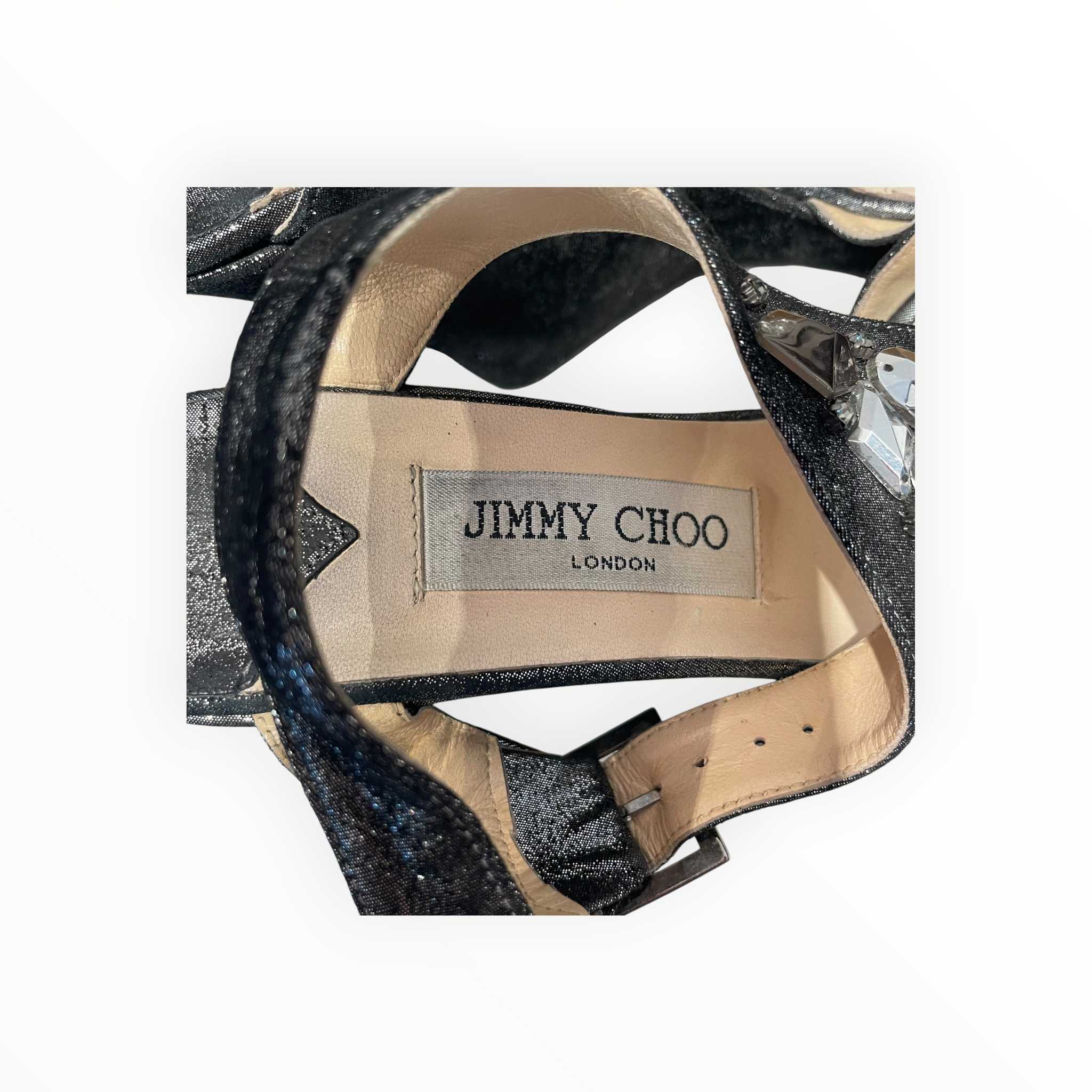 JIMMY CHOO/Heels/US 7/Leather/SLV/Jeweled Wedge heels view 4