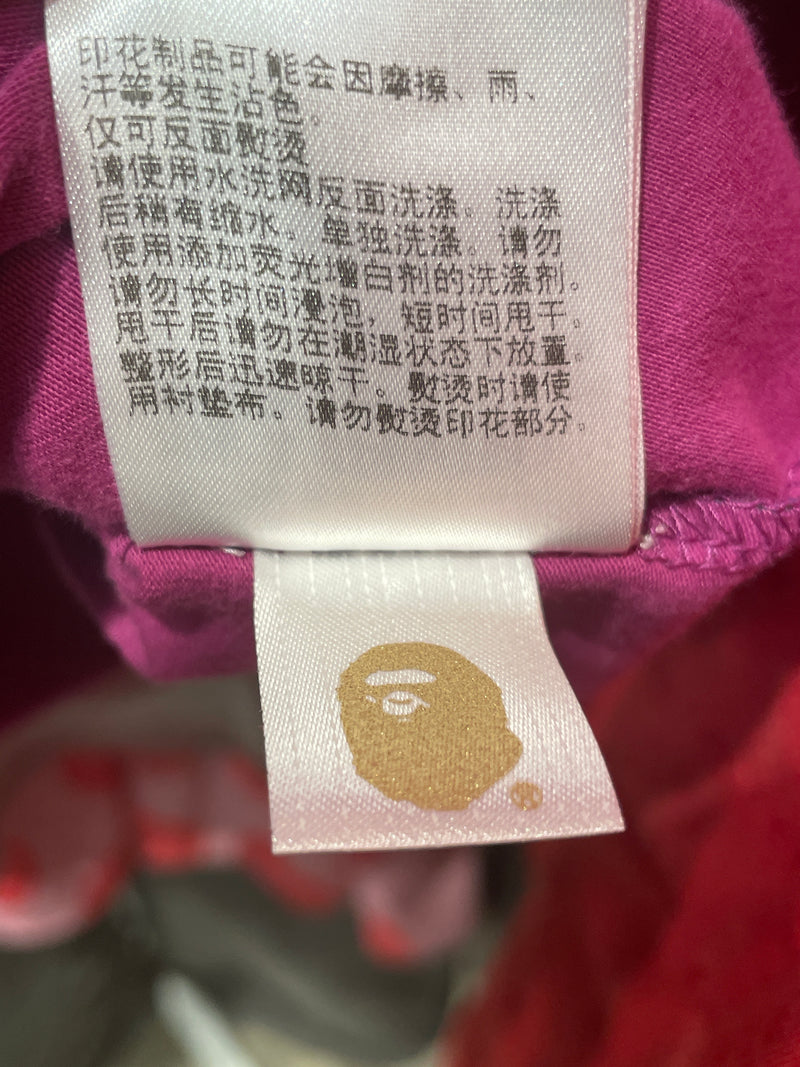 A BATHING APE/T-Shirt/S/Camouflage/Cotton/PPL/LOGO+APE FRONT CROPPED TOP