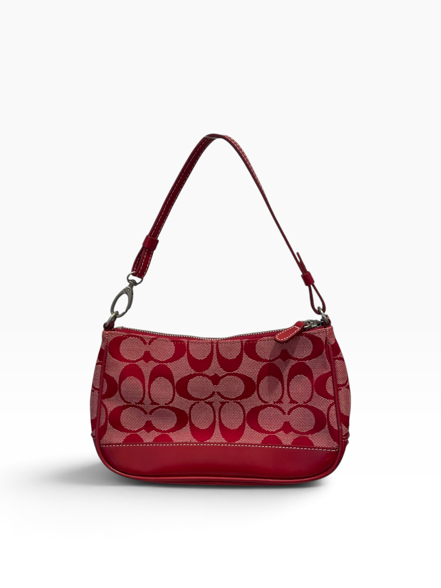 COACH/Hand Bag/Monogram/Cotton/RED/Small Demi Handbag view 1