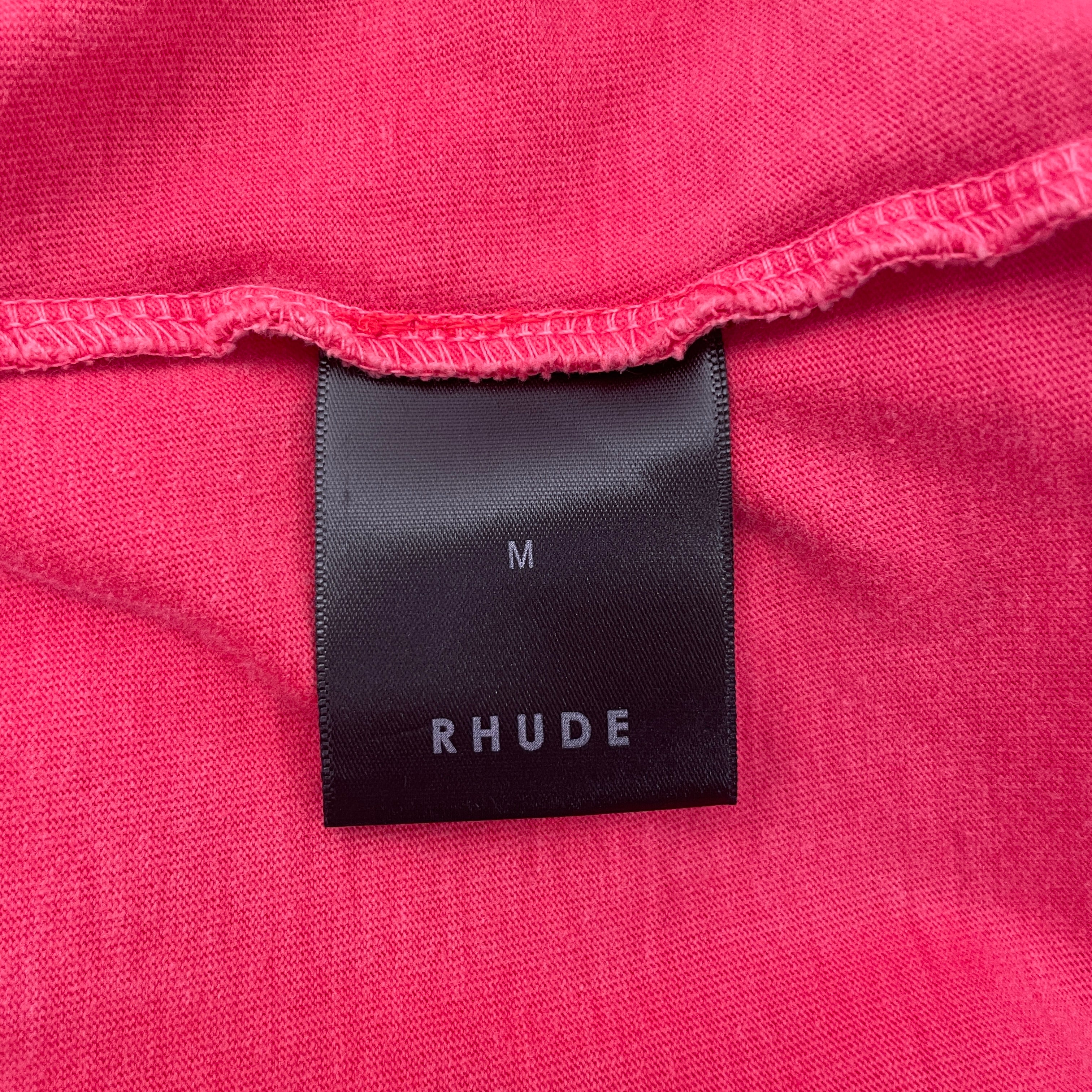 RHUDE/T-Shirt/M/Cotton/PNK/oversized pocket tee view 4