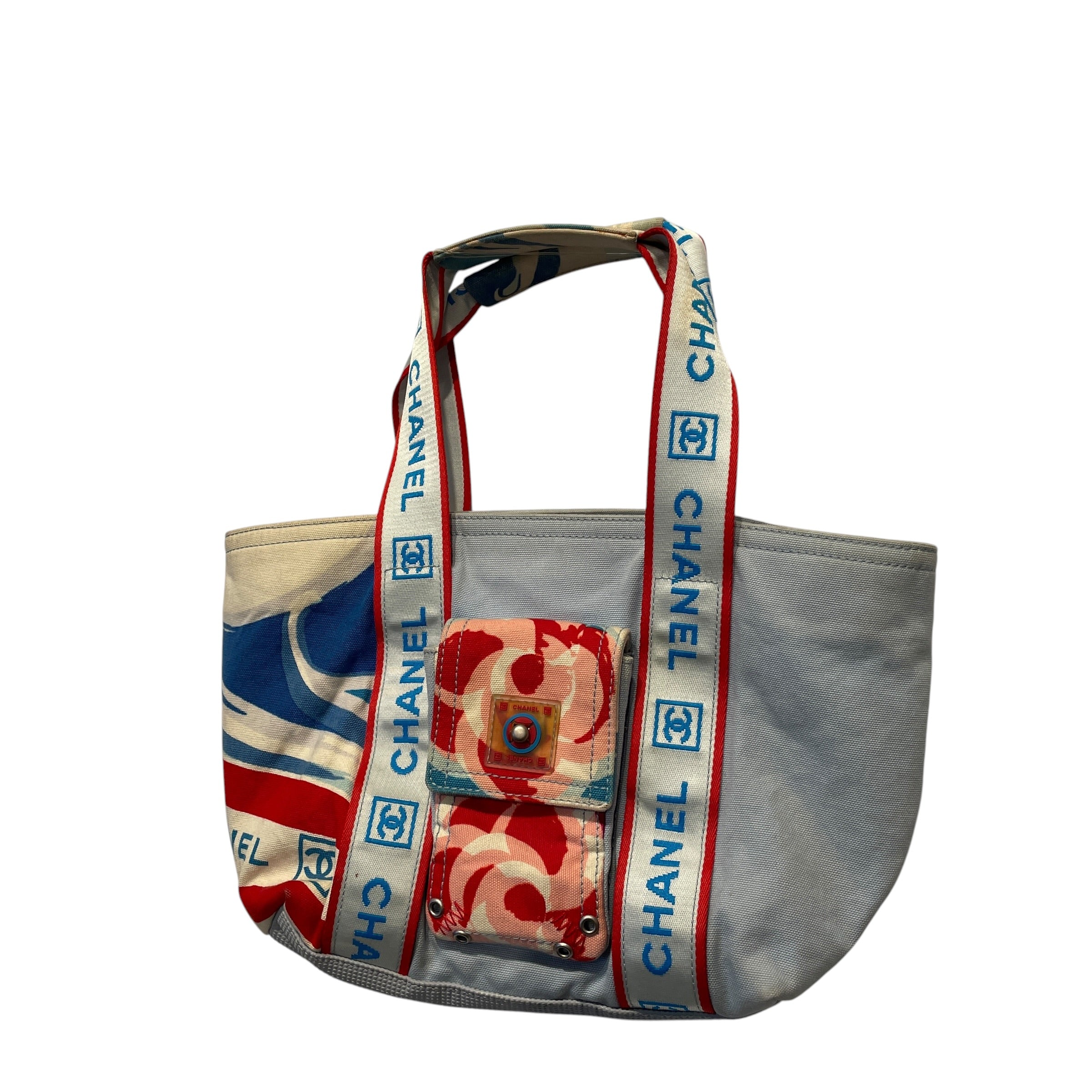 CHANEL/Tote Bag/All Over Print/Cotton/BLU/CAMELLIA SPORTSLINE SURF HIGH view 2