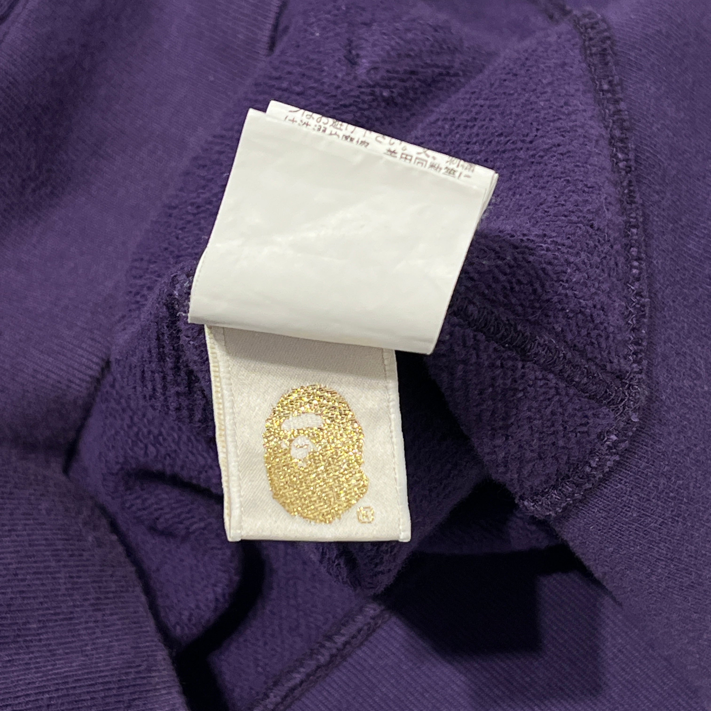 A BATHING APE/Zip Up Hoodie/S/Cotton/PPL/CLASSICS EMBROIDERED APE view 7