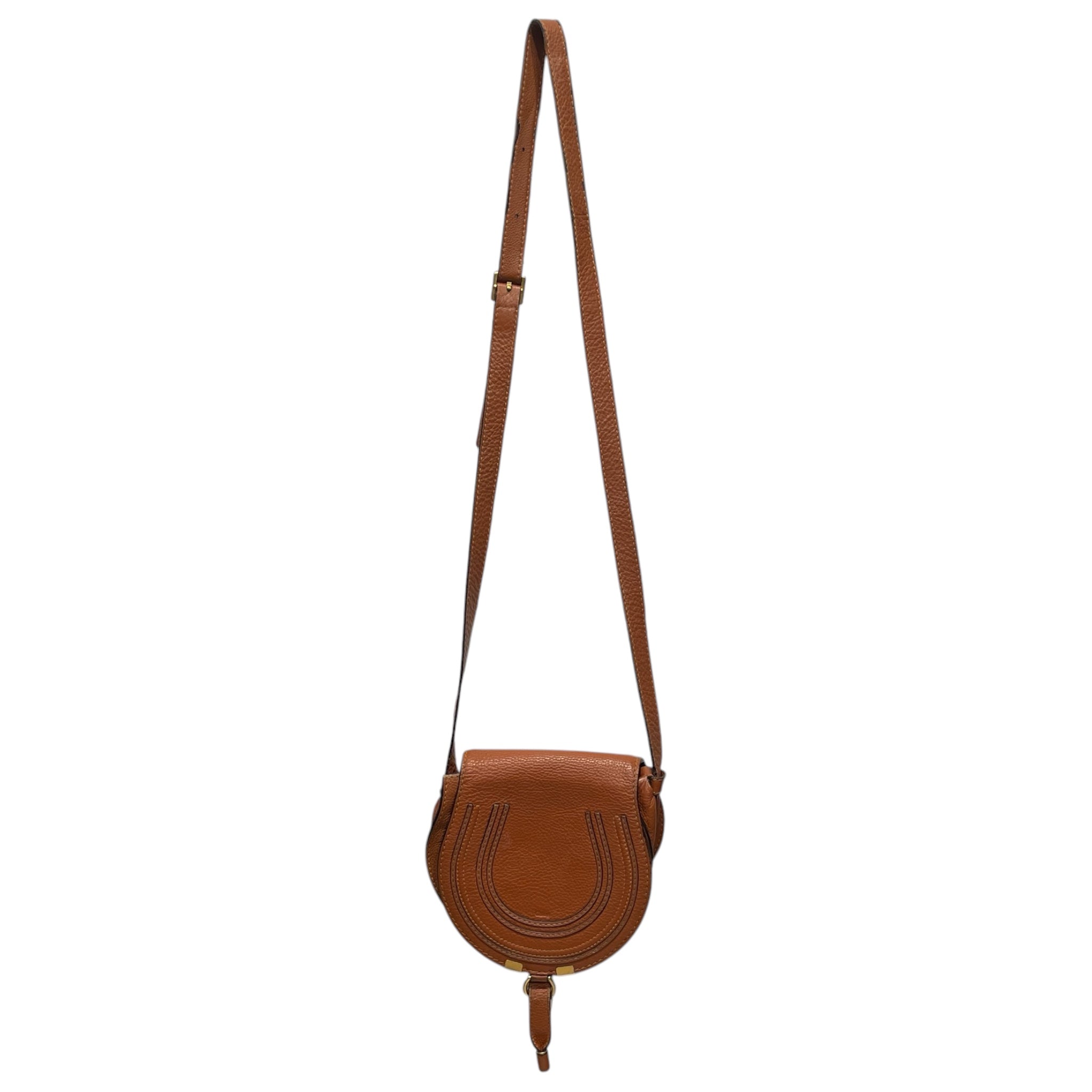 Chloe/Cross Body Bag/Leather/BRW/SMALL MARCIE SADDLE BAG view 1