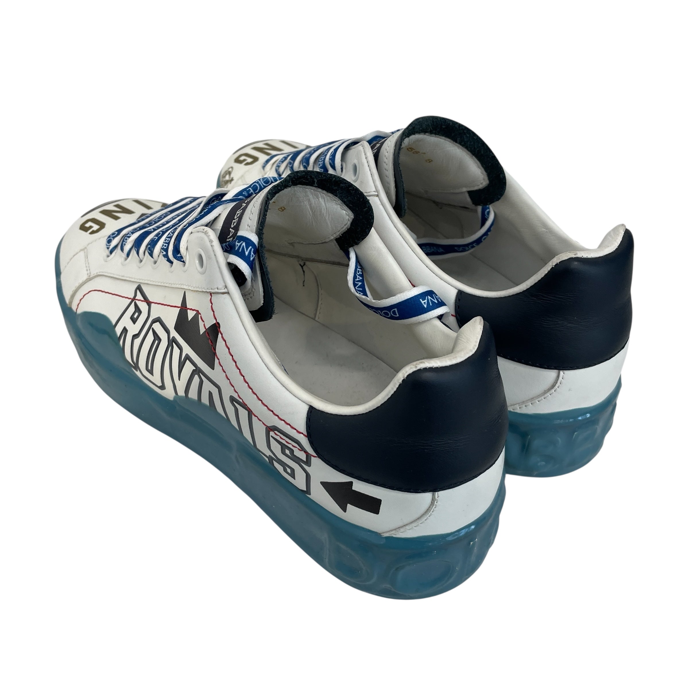 DOLCE&GABBANA/Low-Sneakers/US 8/All Over Print/Leather/WHT/DIPPED view 2