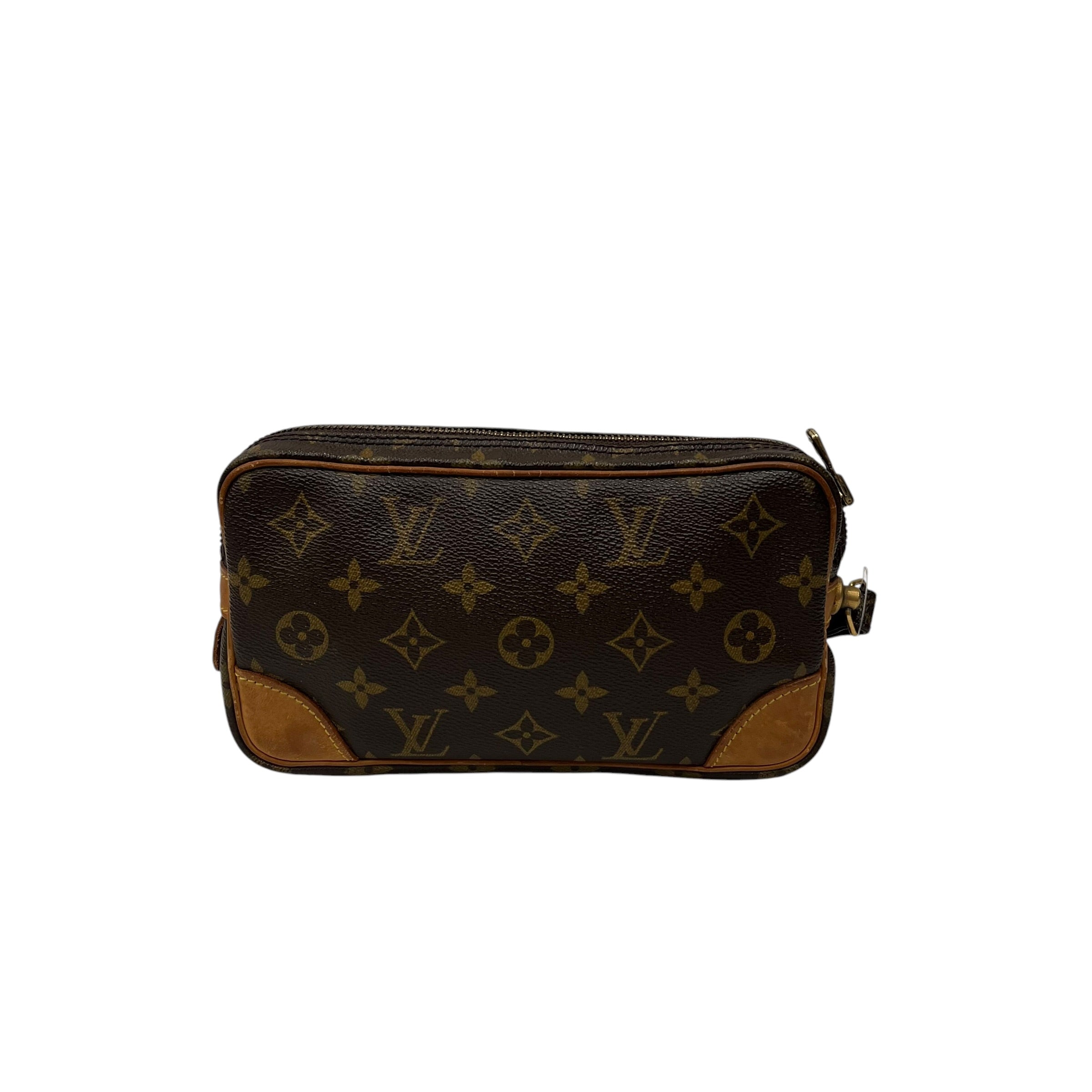 LOUIS VUITTON/Clutch Bag/Monogram/Cotton/BRW/marly dragonne PM vintage view 2