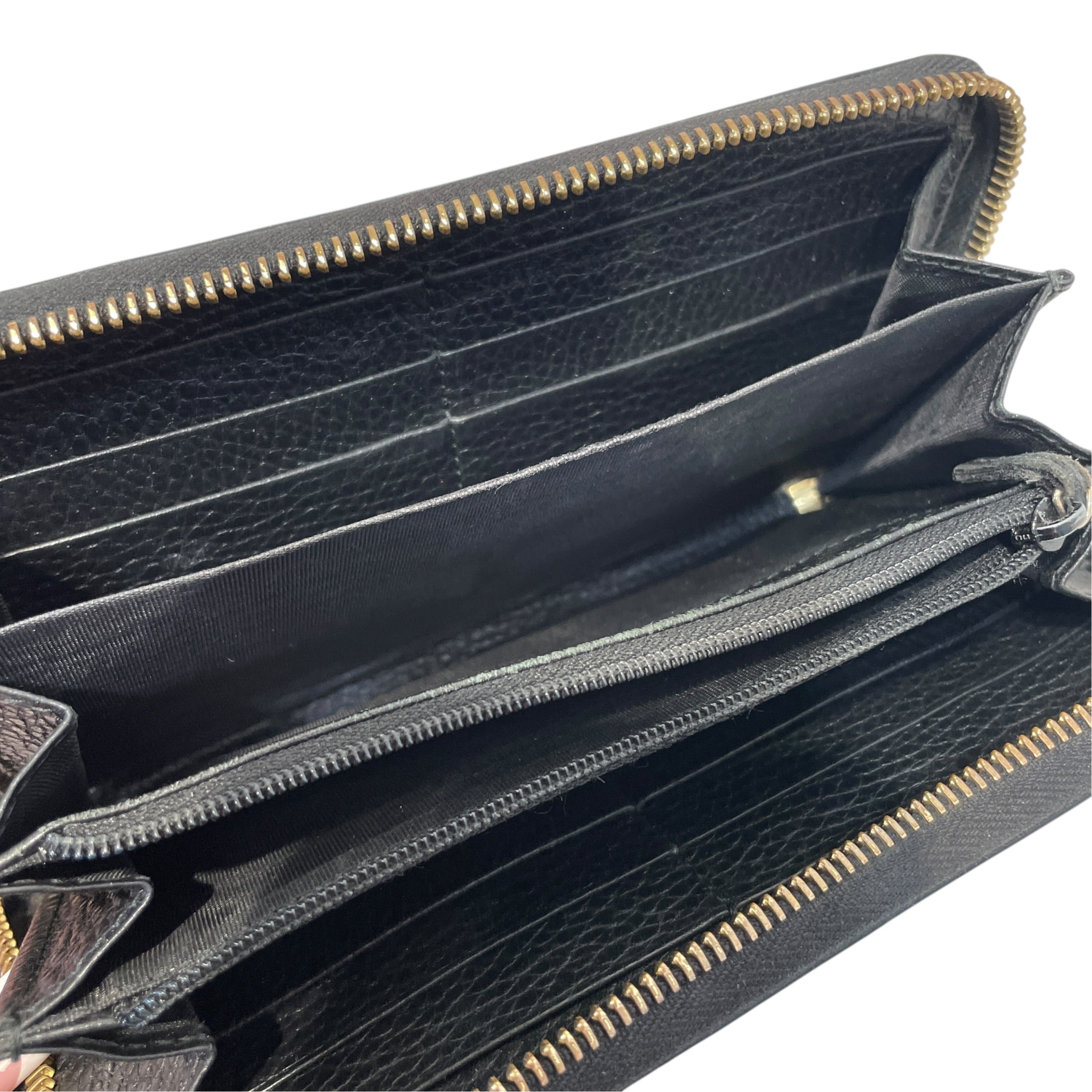 GUCCI/Long Wallet/Leather/BLK/L's/GG Marmont Zip Wallet view 3