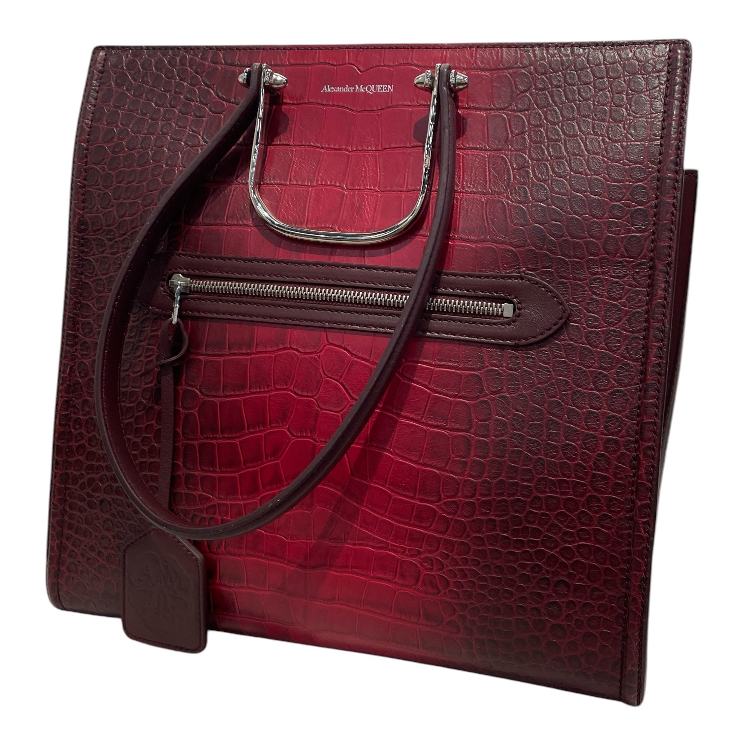 Alexander McQueen/Hand Bag/Animal Pattern/Leather/RED/CROC EMBOSSED TOTE BAG view 6