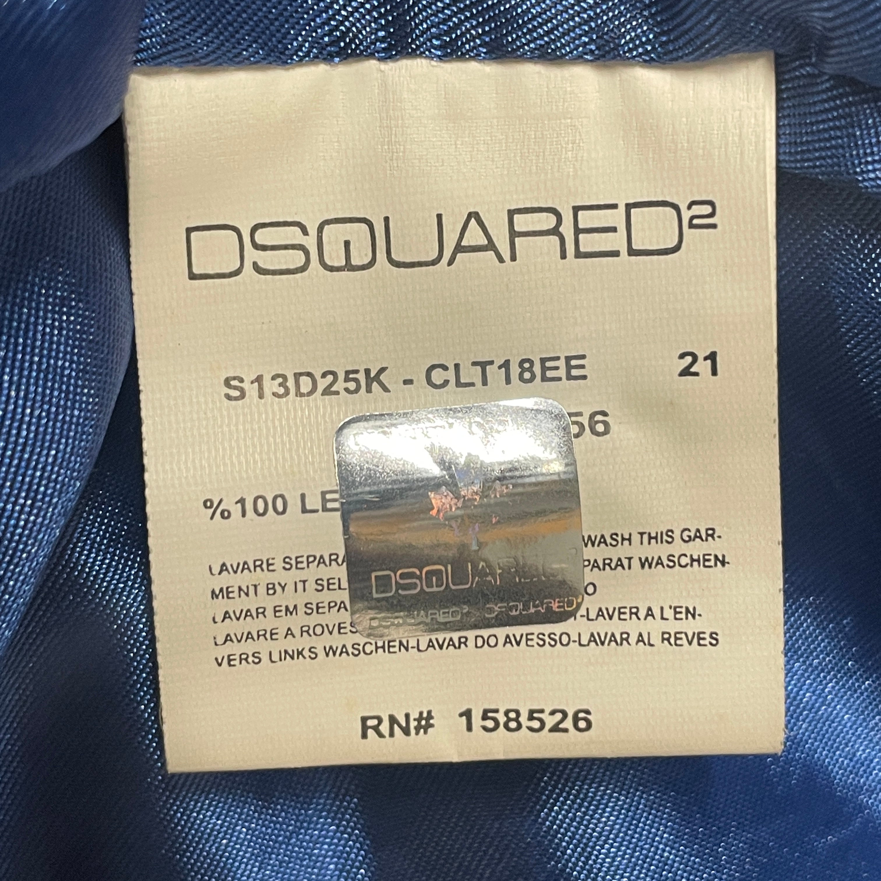 DSQUARED2/Leather Jkt/M/Leather/NVY/metallic, sporting dsq2, view 4