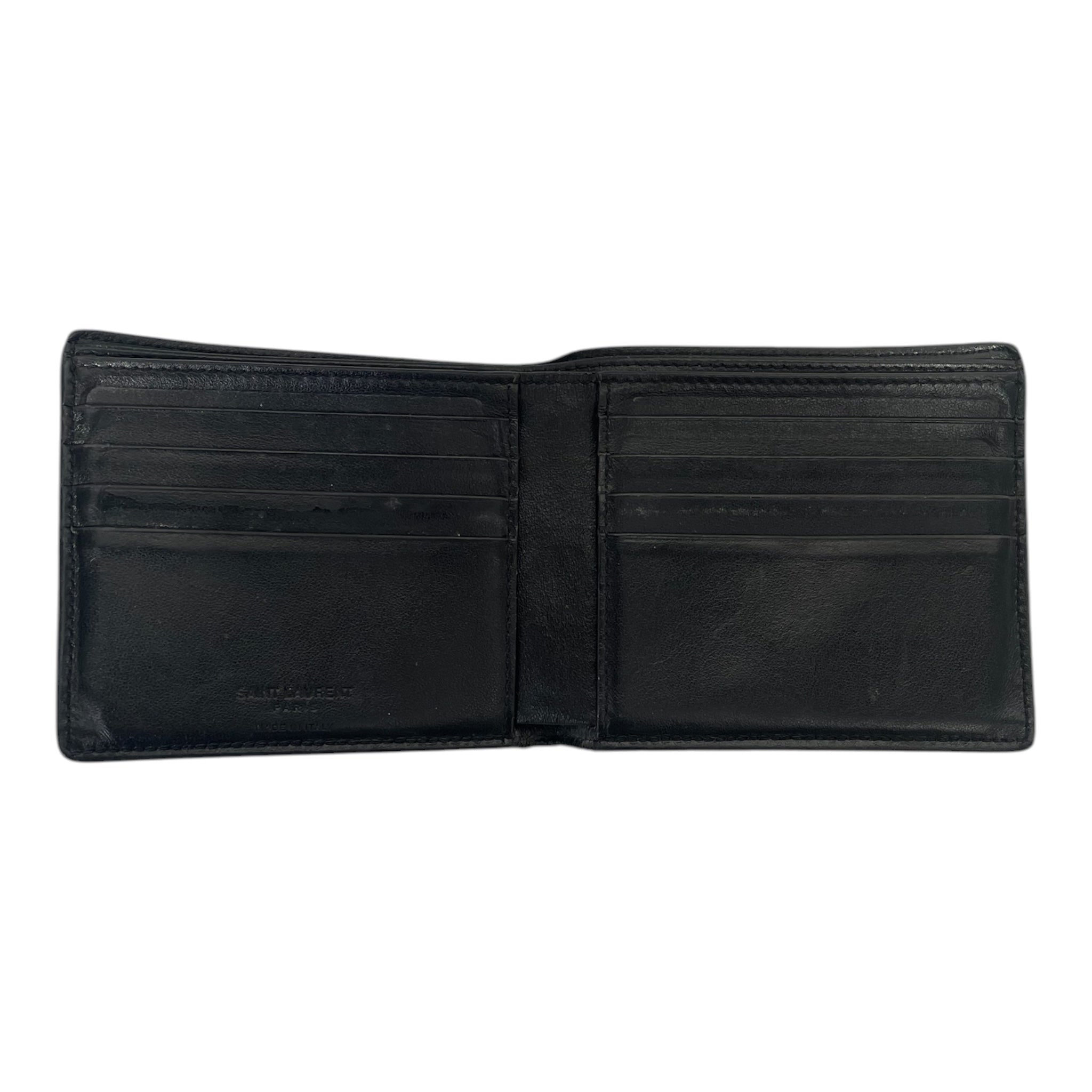 SAINT LAURENT/Bifold Wallet/Leather/BLK/CHECKER B&W view 3