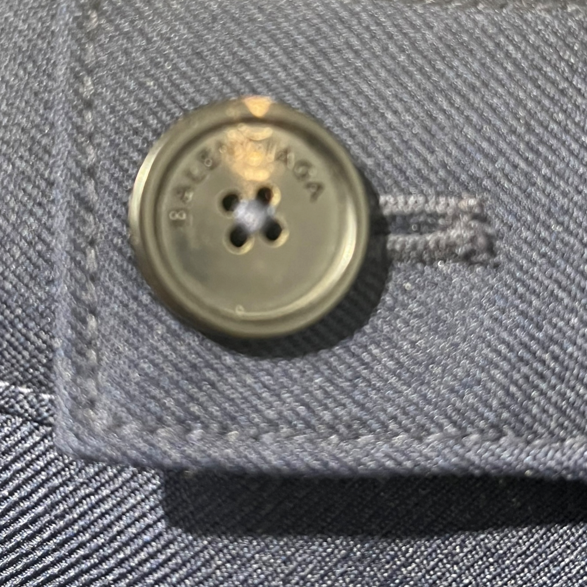 BALENCIAGA/Pants/46/Wool/NVY/SMALL FRONT POCKET FLAT FRONT view 3