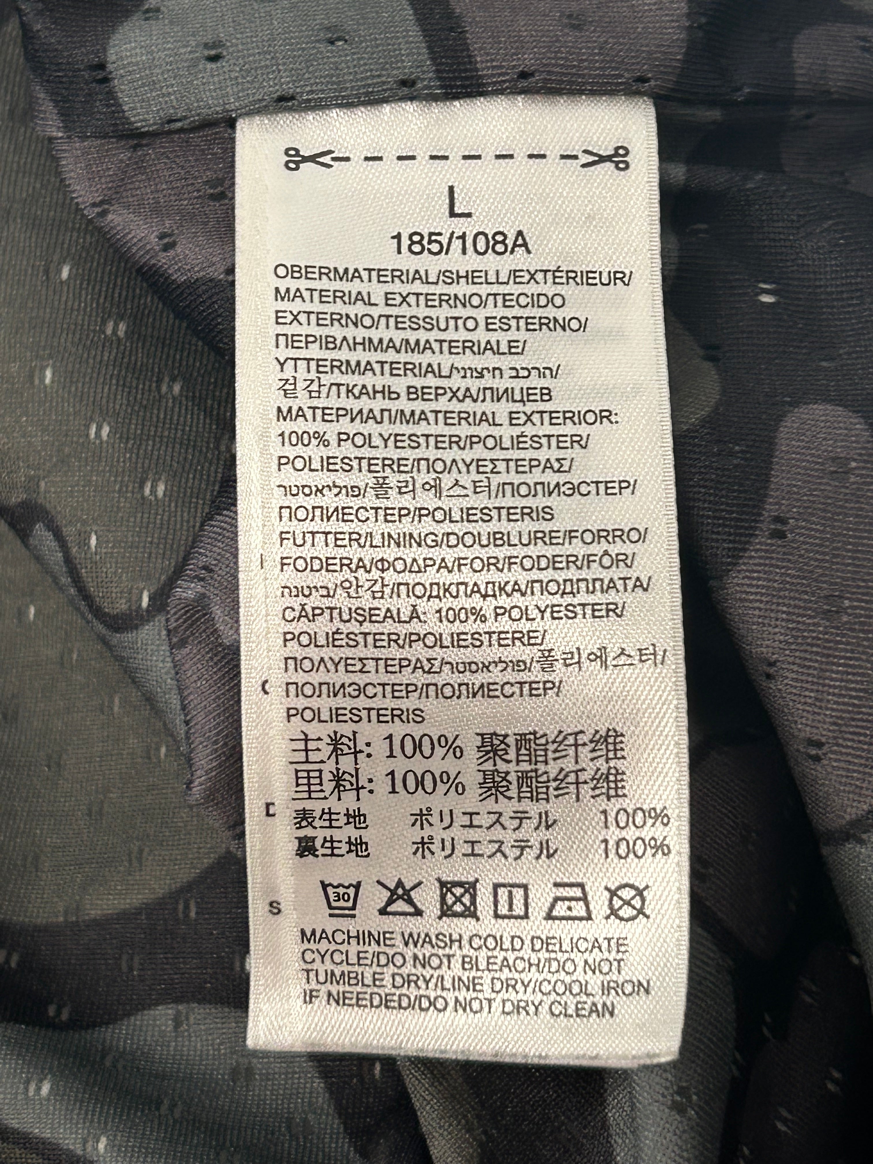 A BATHING APE/adidas/Zip Up Hoodie/L/Camouflage/Polyester/BLK/Oversize/american flag logo view 3