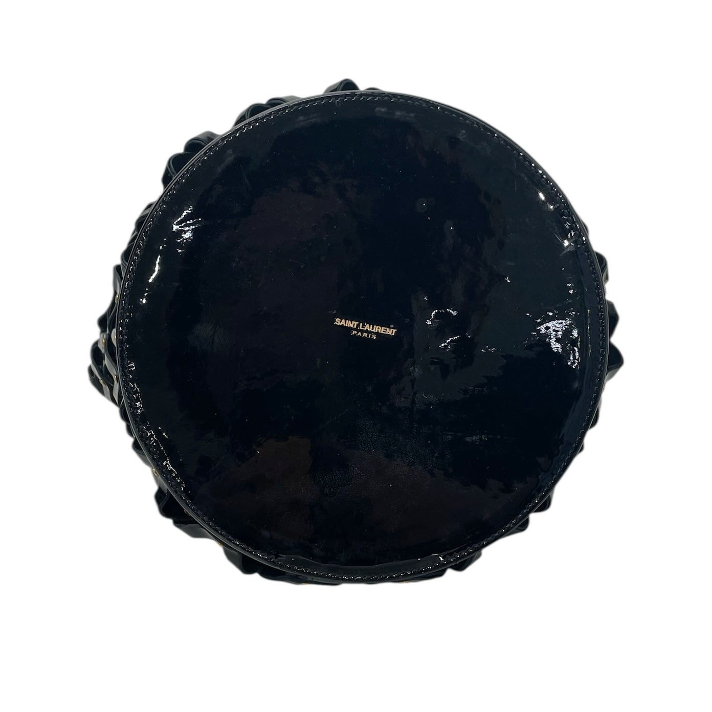 SAINT LAURENT/Basket Bag/Leather/BLK/FERMOIR LEATHER GOLD METALDOTS view 5
