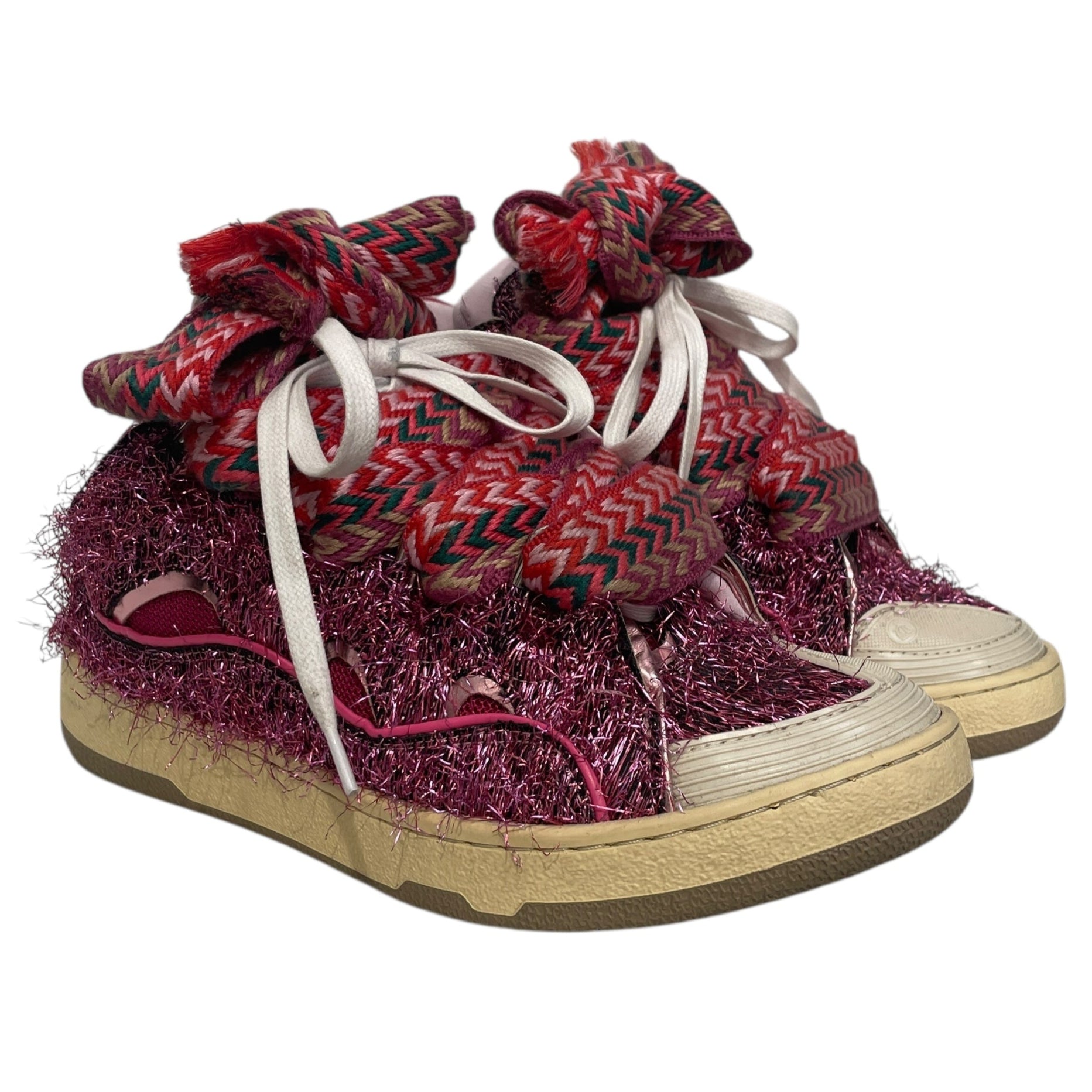 LANVIN/Low-Sneakers/EU 38/Glitter/Nylon/PNK/CURB SNEAKER PNK GLITTER view 1