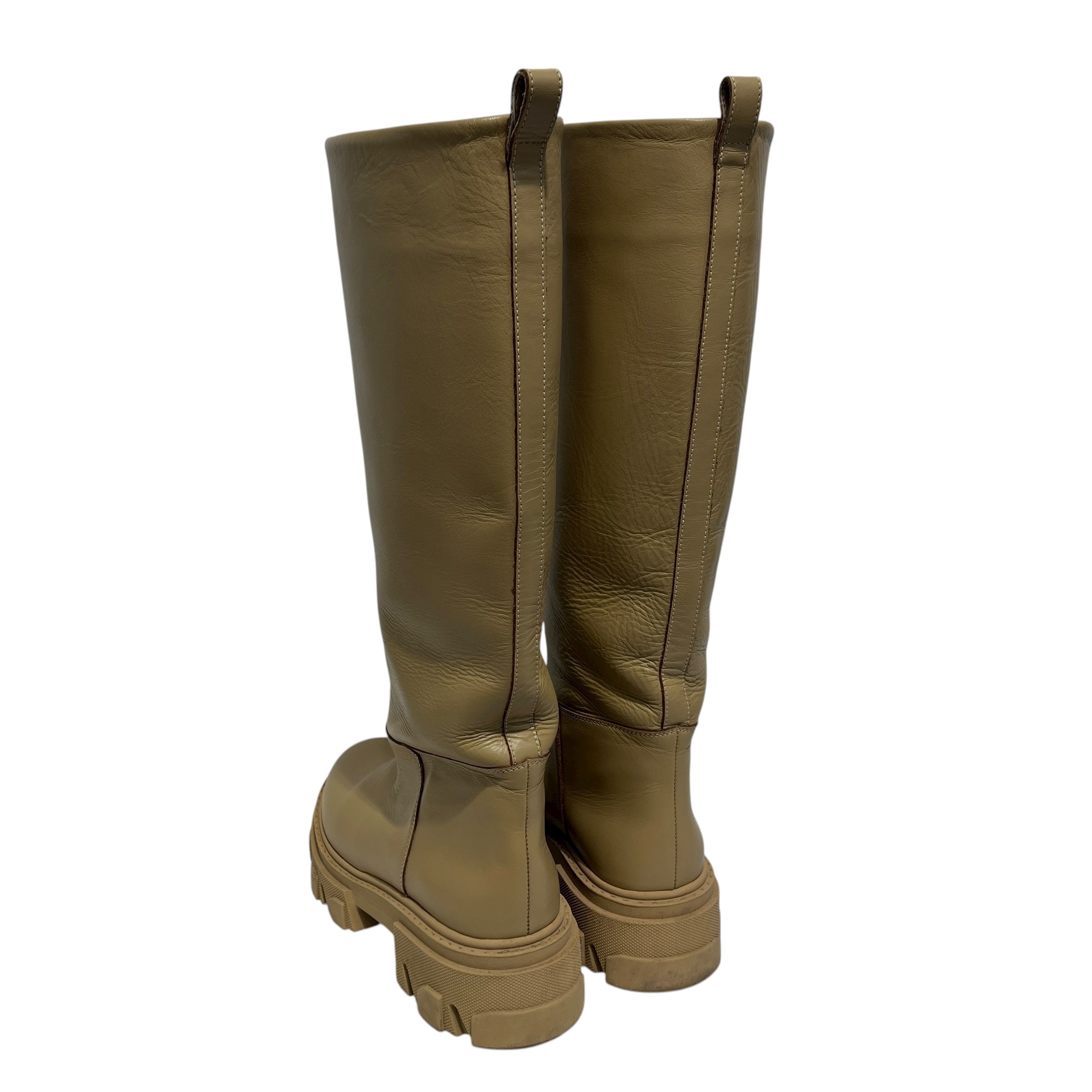 Gia X Pernille Teisbaek/Boots/EU 38/Leather/BEG/Leather Rain Boots Lug Sole view 2