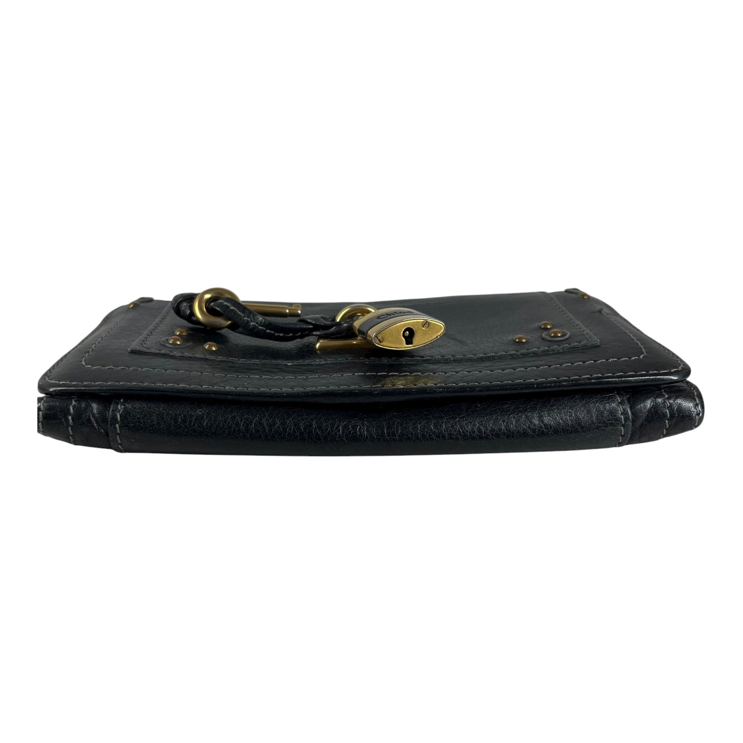 Chloe/Long Wallet/Leather/BLK/Lock Wallet view 3