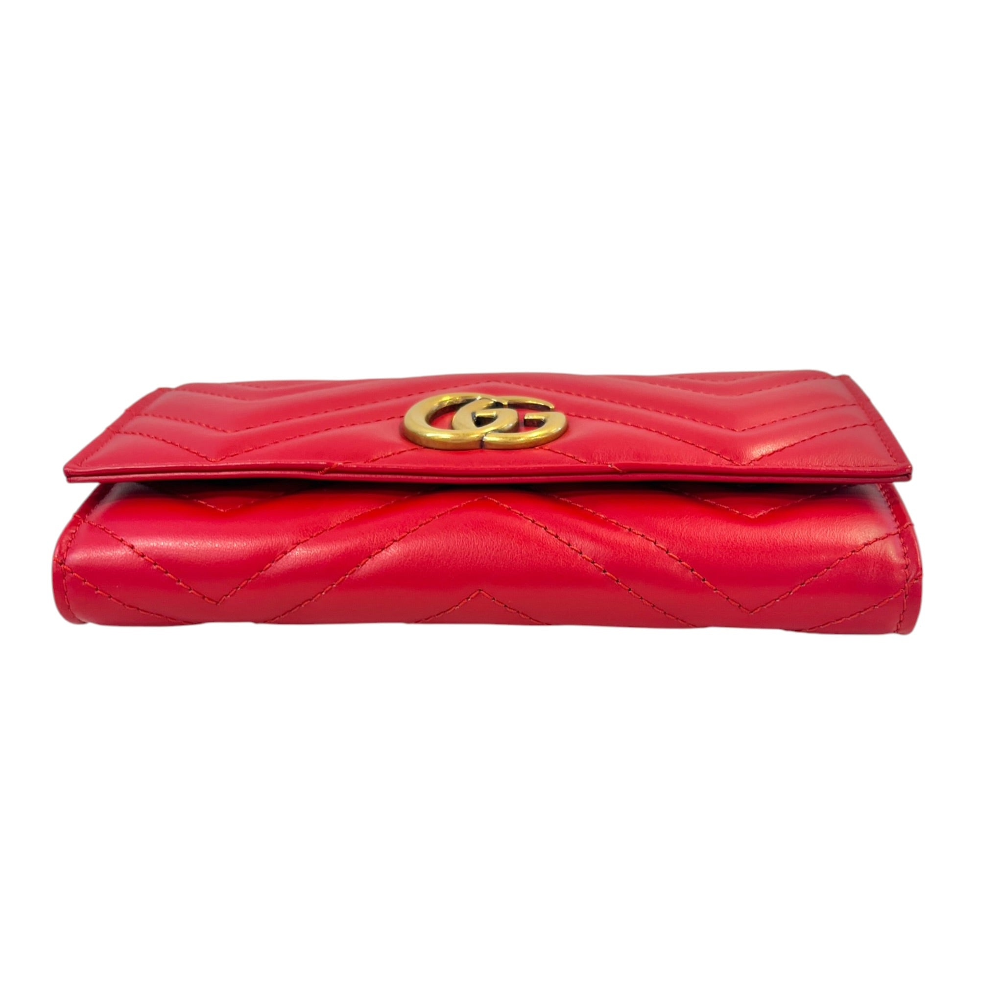 GUCCI/Long Wallet/Leather/RED/GG MARMONT CONTINENTAL view 3