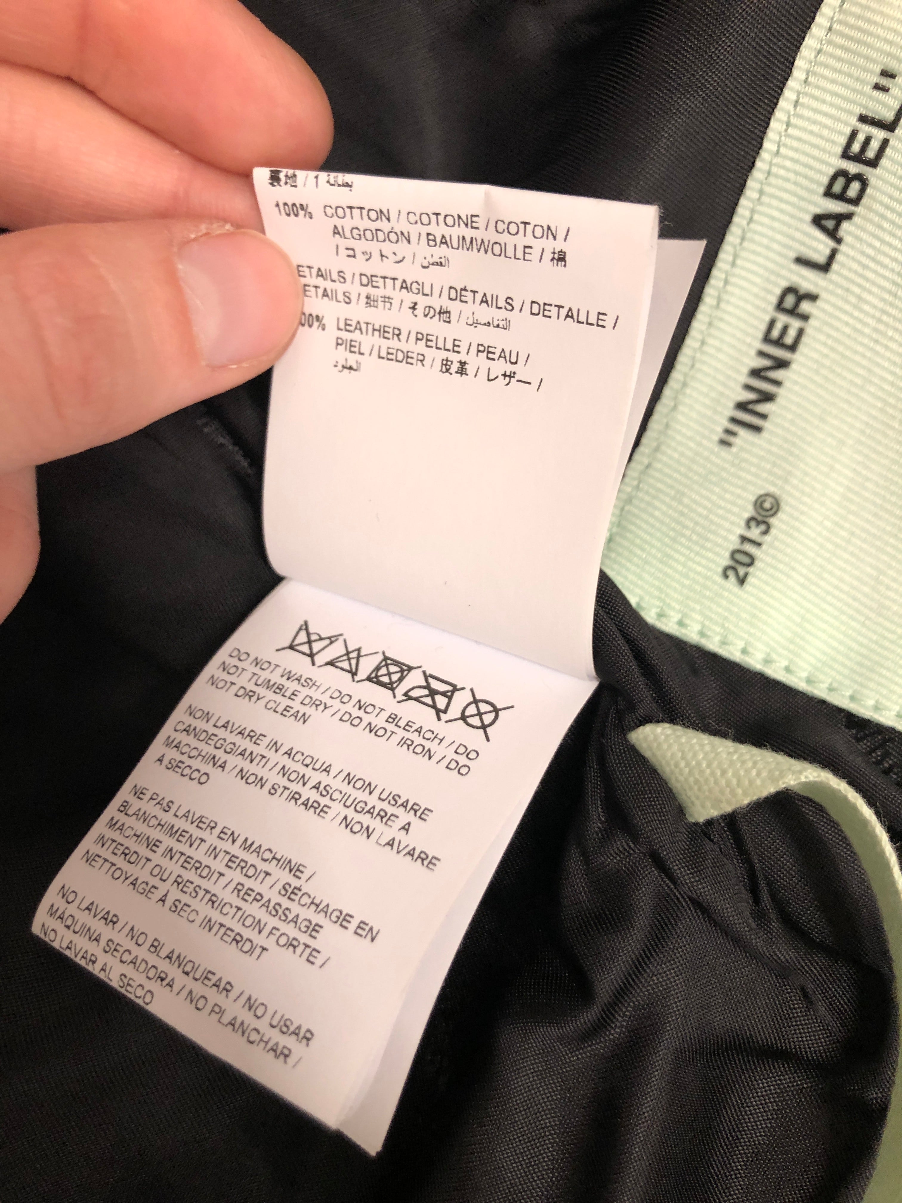 OFF-WHITE/Leather Jkt/M/Leather/BLK/Off-White O Ring Zippers view 7