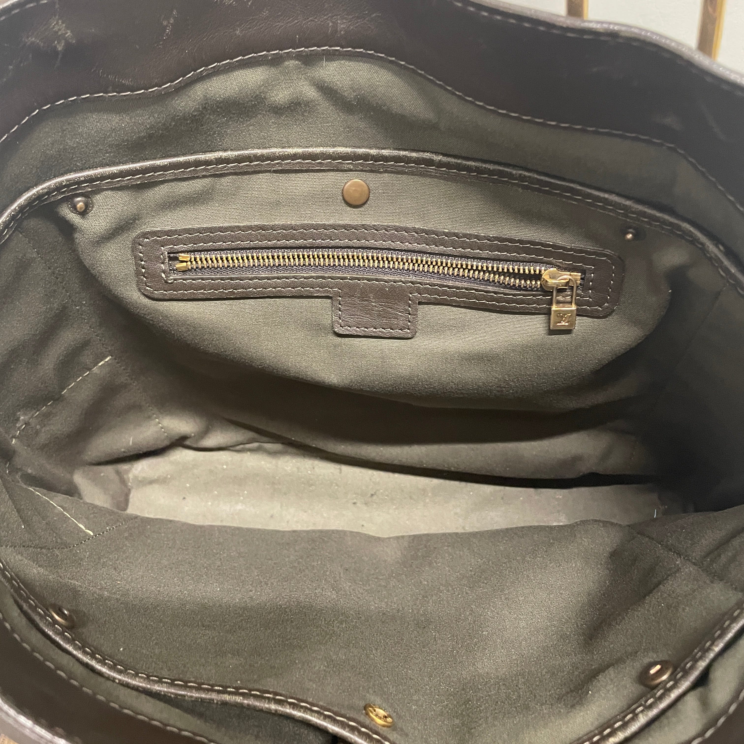 LOUIS VUITTON/Hand Bag/Monogram/Cotton/GRN/EMBROIDERED/GLD view 6