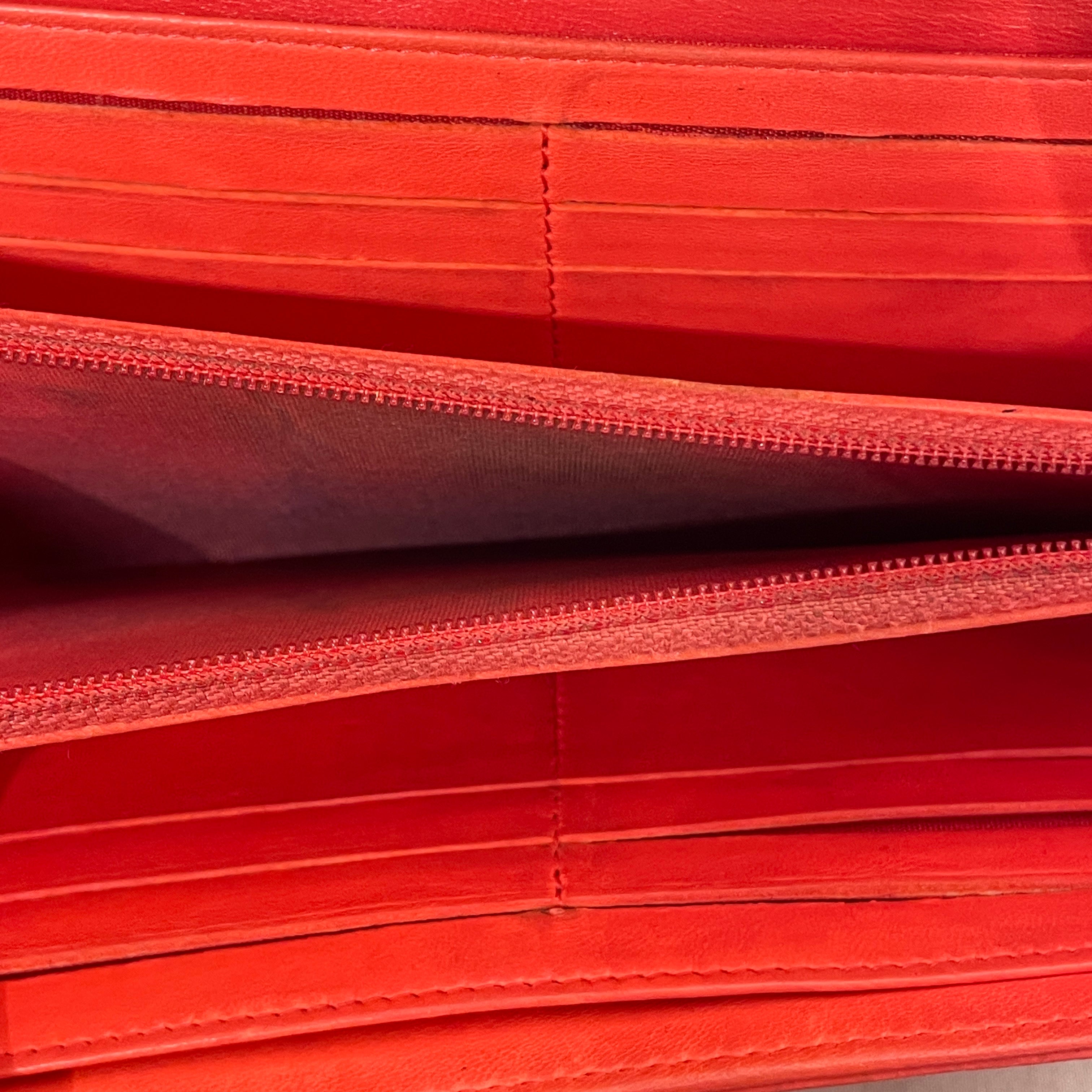 CHANEL/Long Wallet/Floral Pattern/Leather/RED/CAMELLIA LAMBSKIN view 4