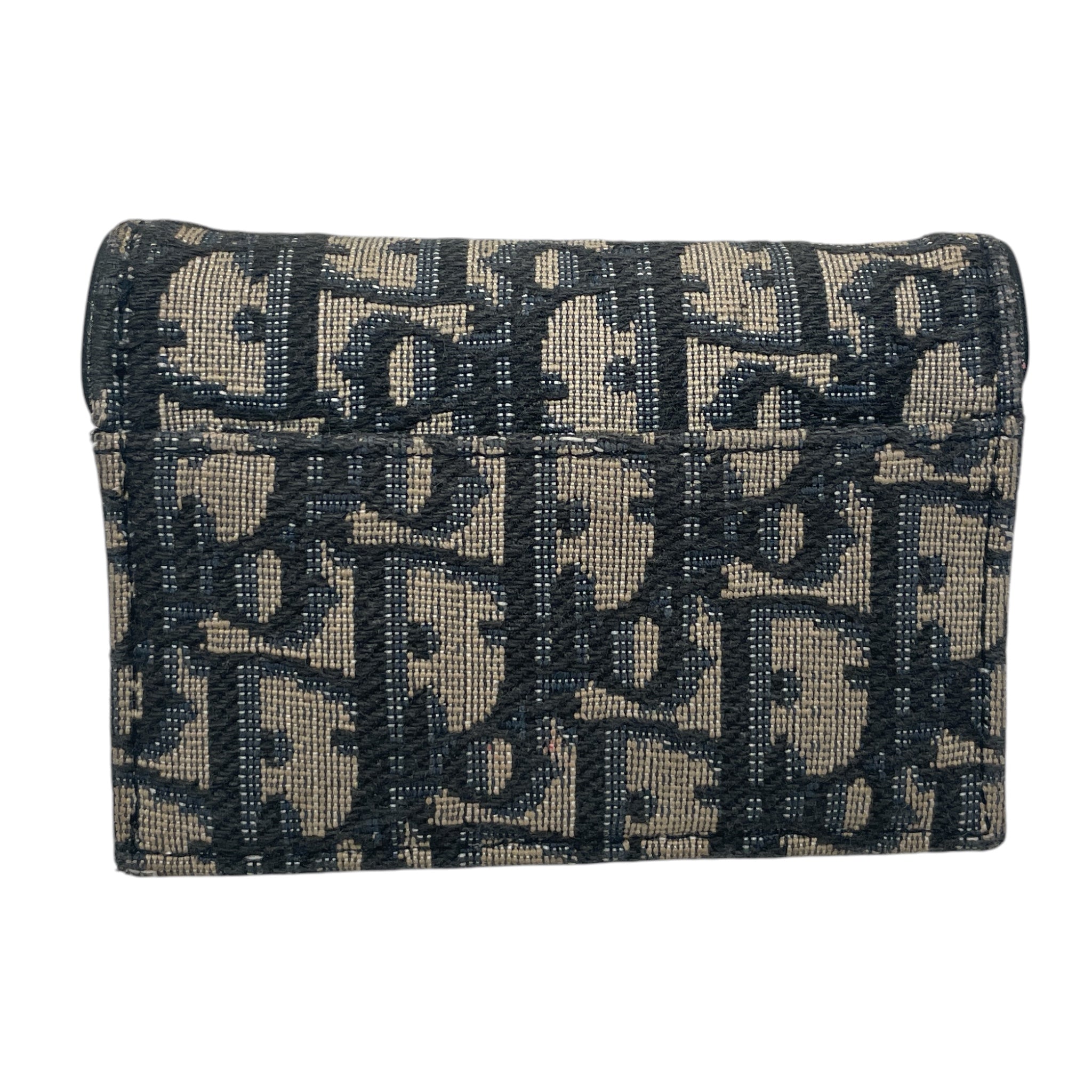 Christian Dior/Coin Wallet/Monogram/Cotton/BLU/L's/saddle bloom card holder view 2