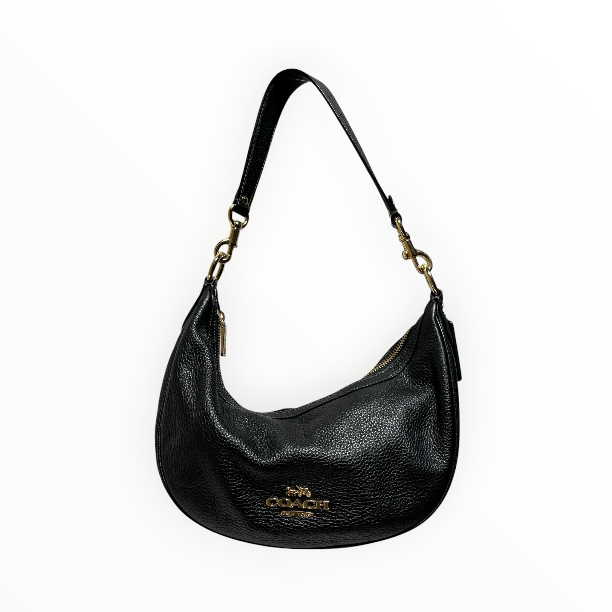 COACH/Hand Bag/Leather/BLK/GOLD HARDWARE view 1