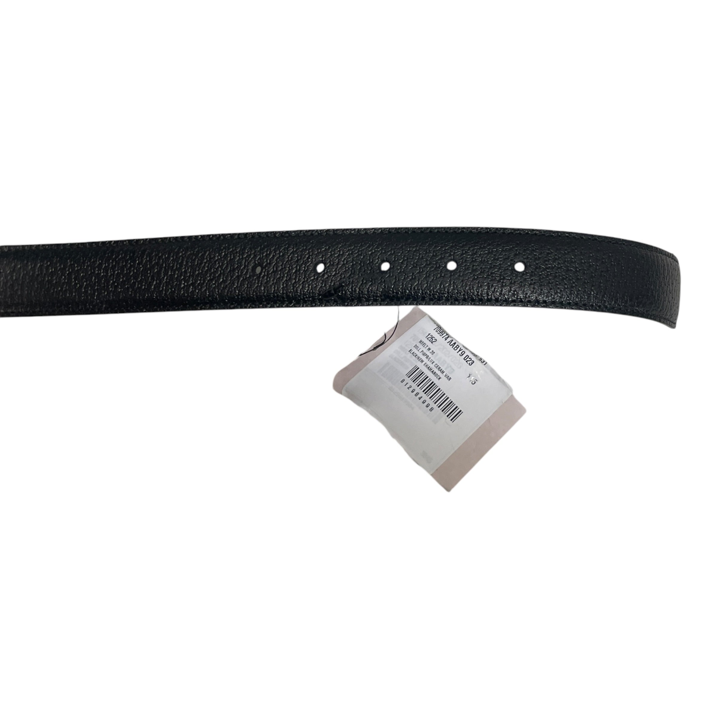 GUCCI/Belt/Leather/BLK/GREEN G BUCKLE view 3