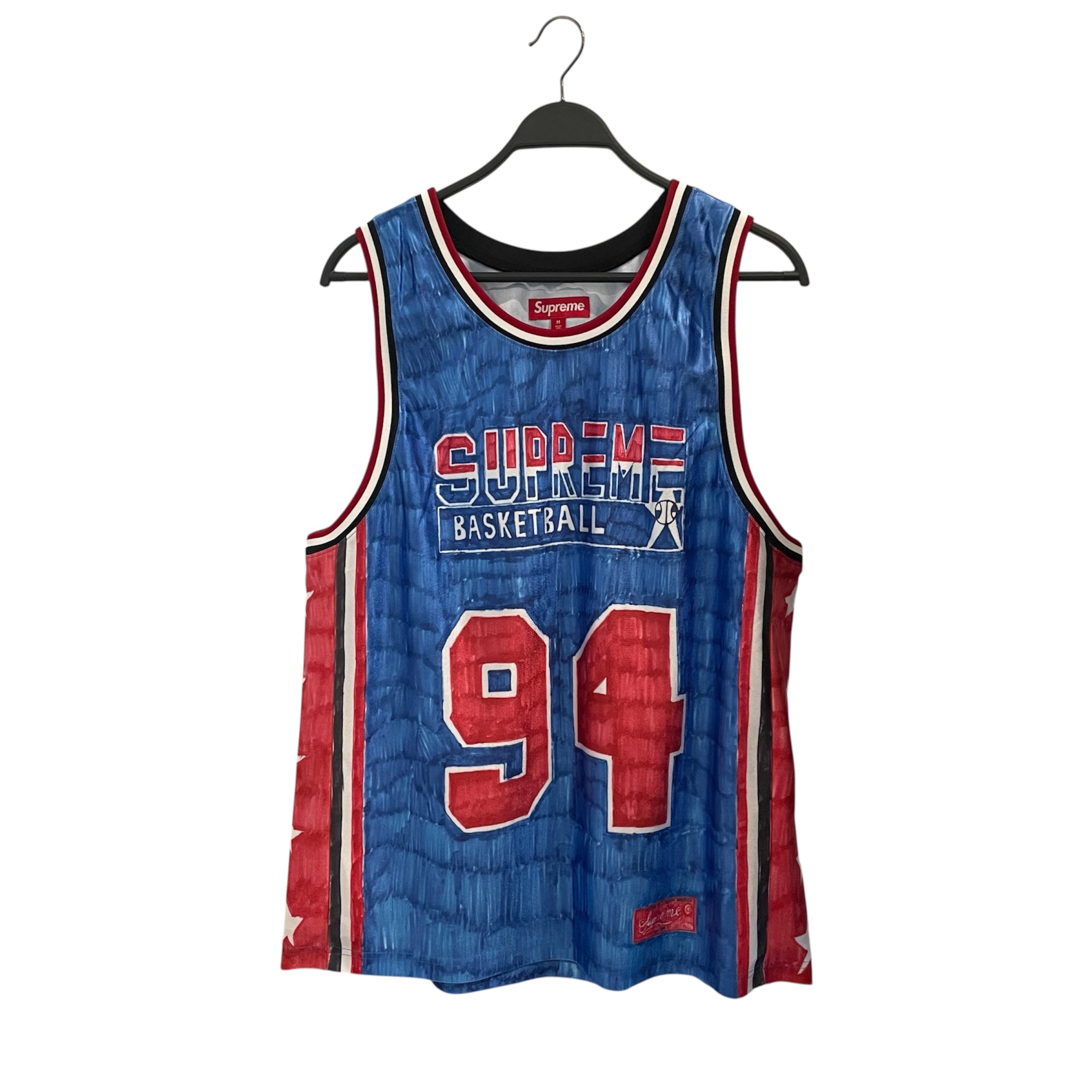 Supreme/Tank Top/M/Polyester/BLU/Graphic/SS25 Marker Basketball Jersey view 1