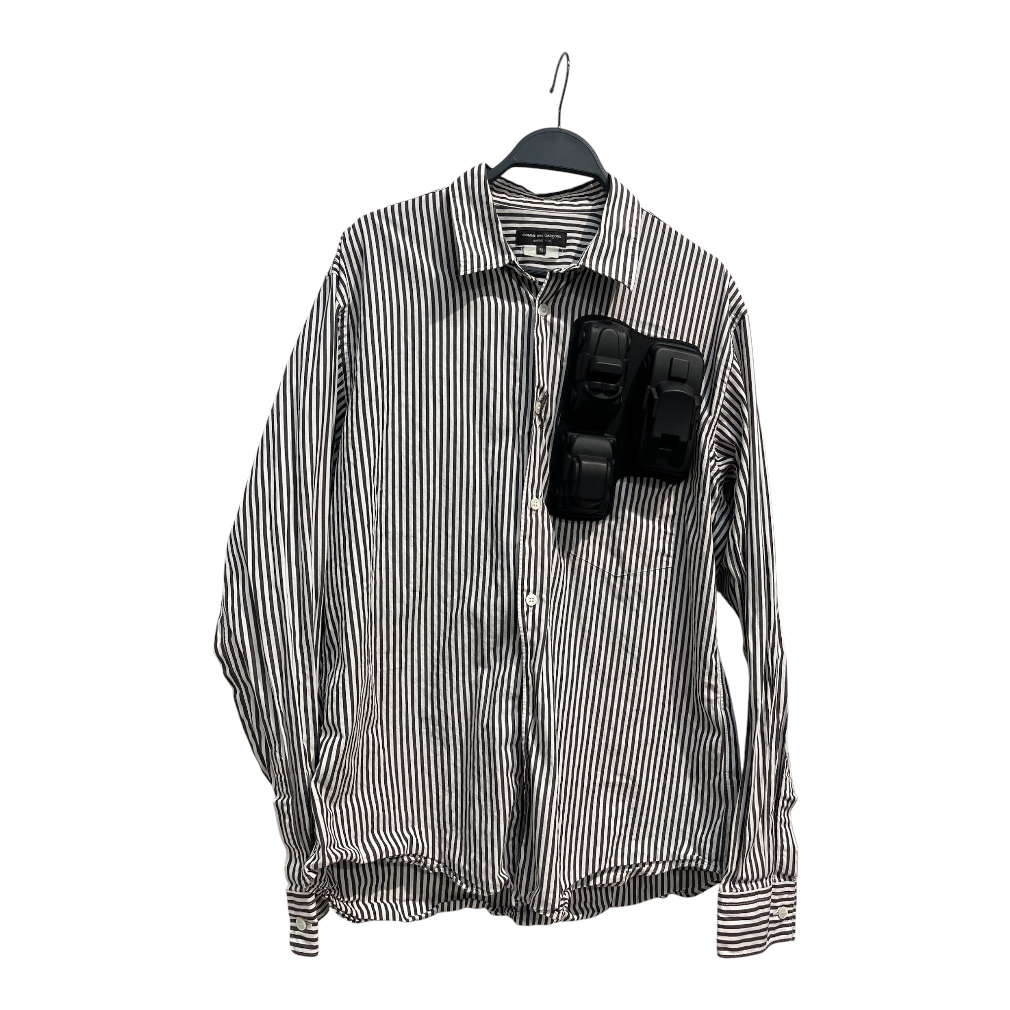 COMME des GARCONS/T-Shirt/M/Cotton/WHT/Stripe/CAR view 1