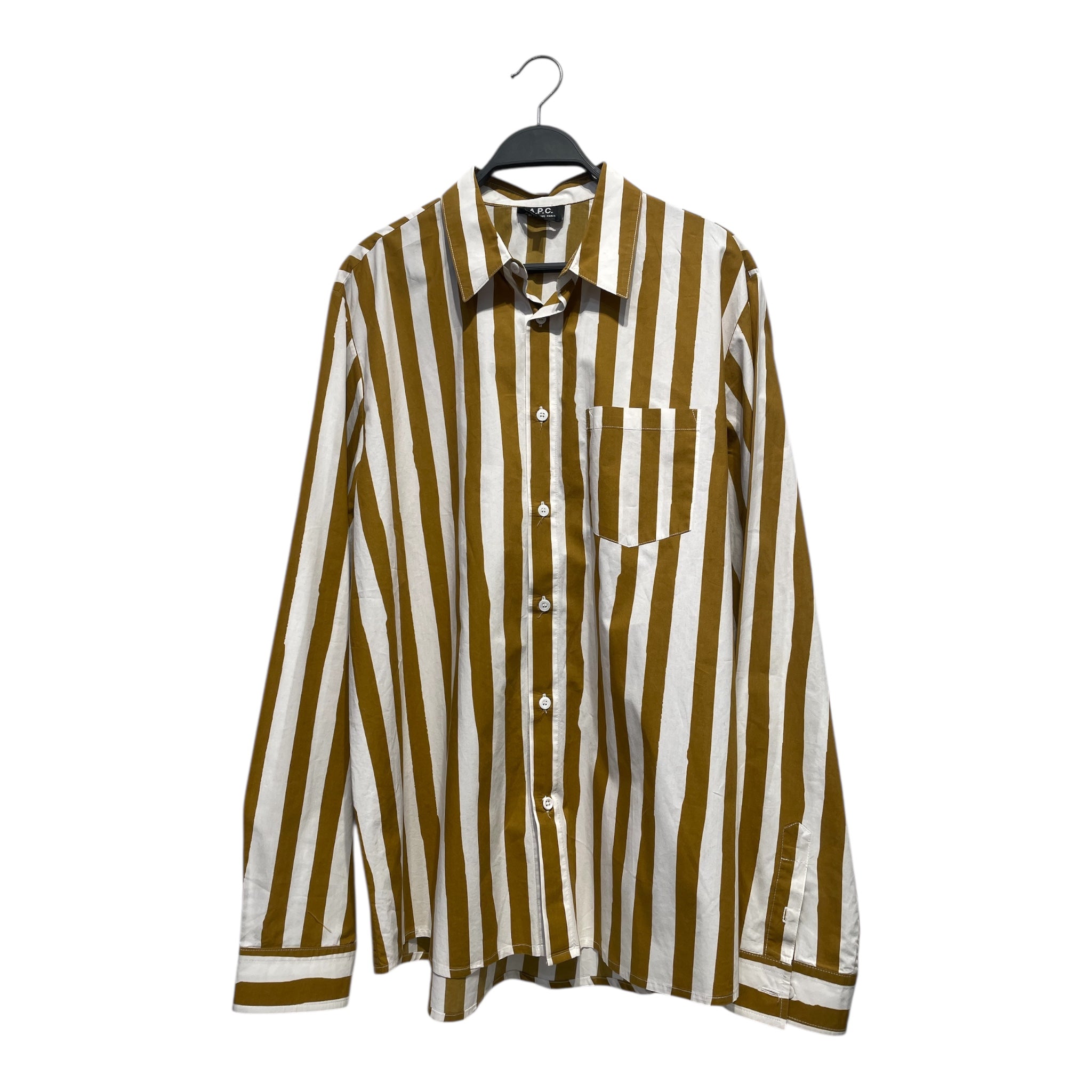 A.P.C./LS Shirt/XL/Cotton/ORN/Stripe/ view 1
