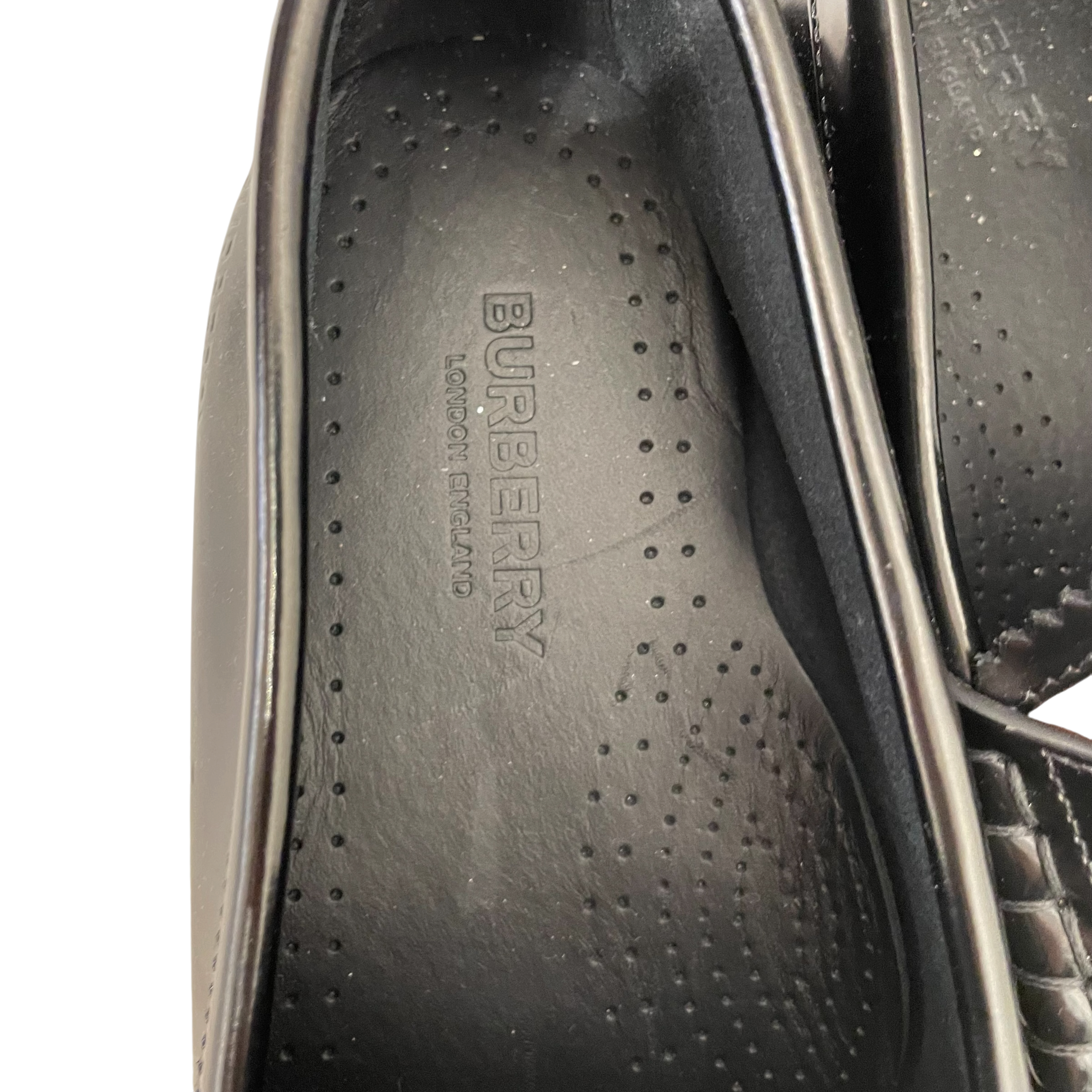 BURBERRY LONDON/Deck Shoes/EU 39.5/Tartan/BLK/Leather Printed Dress Shoes view 3