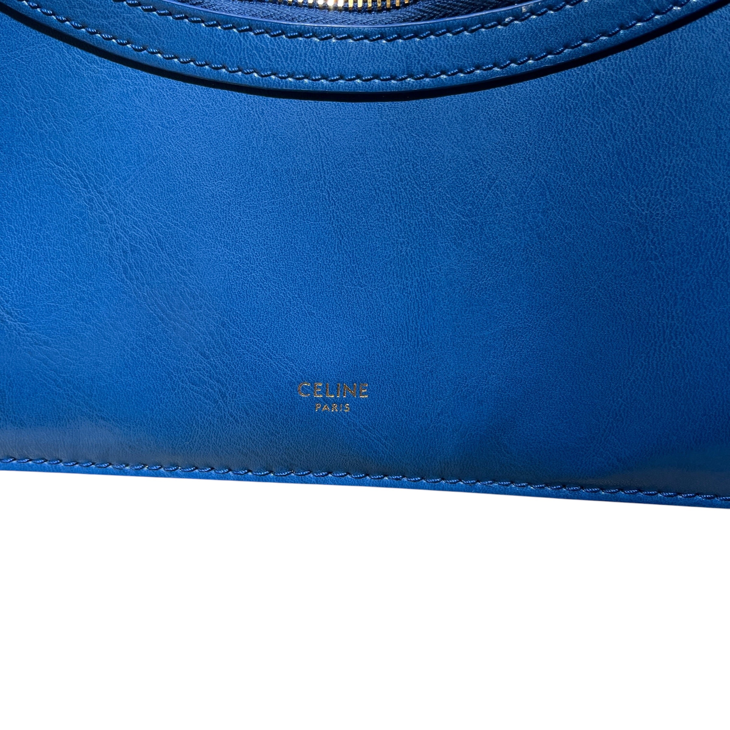 CELINE/Tote Bag/Lambskin/BLU/flat cabas view 3