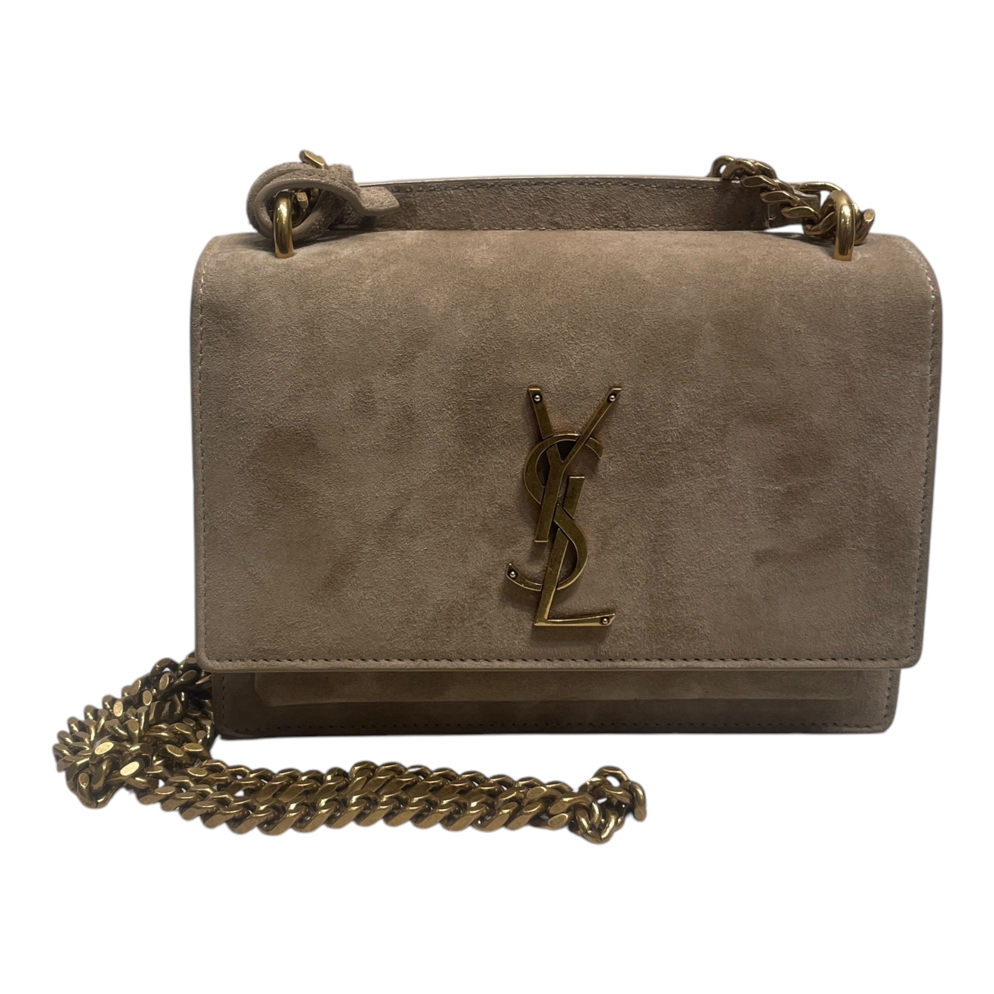YVES SAINT LAURENT/Hand Bag/OS/Suede/KHK/Matt Gold Suede view 3