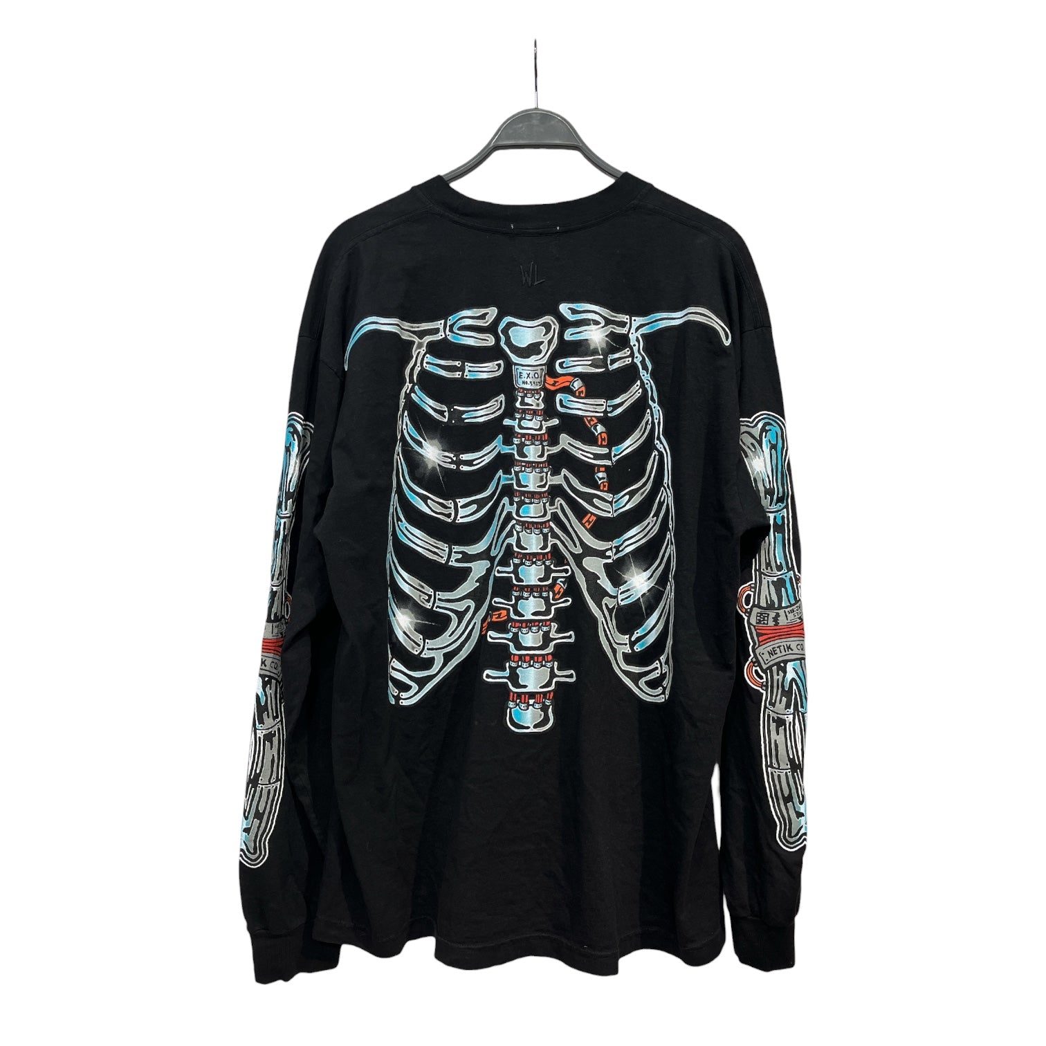 WARREN LOTAS/LS T-Shirt/L/Cotton/BLK/silver ribcage tee view 2